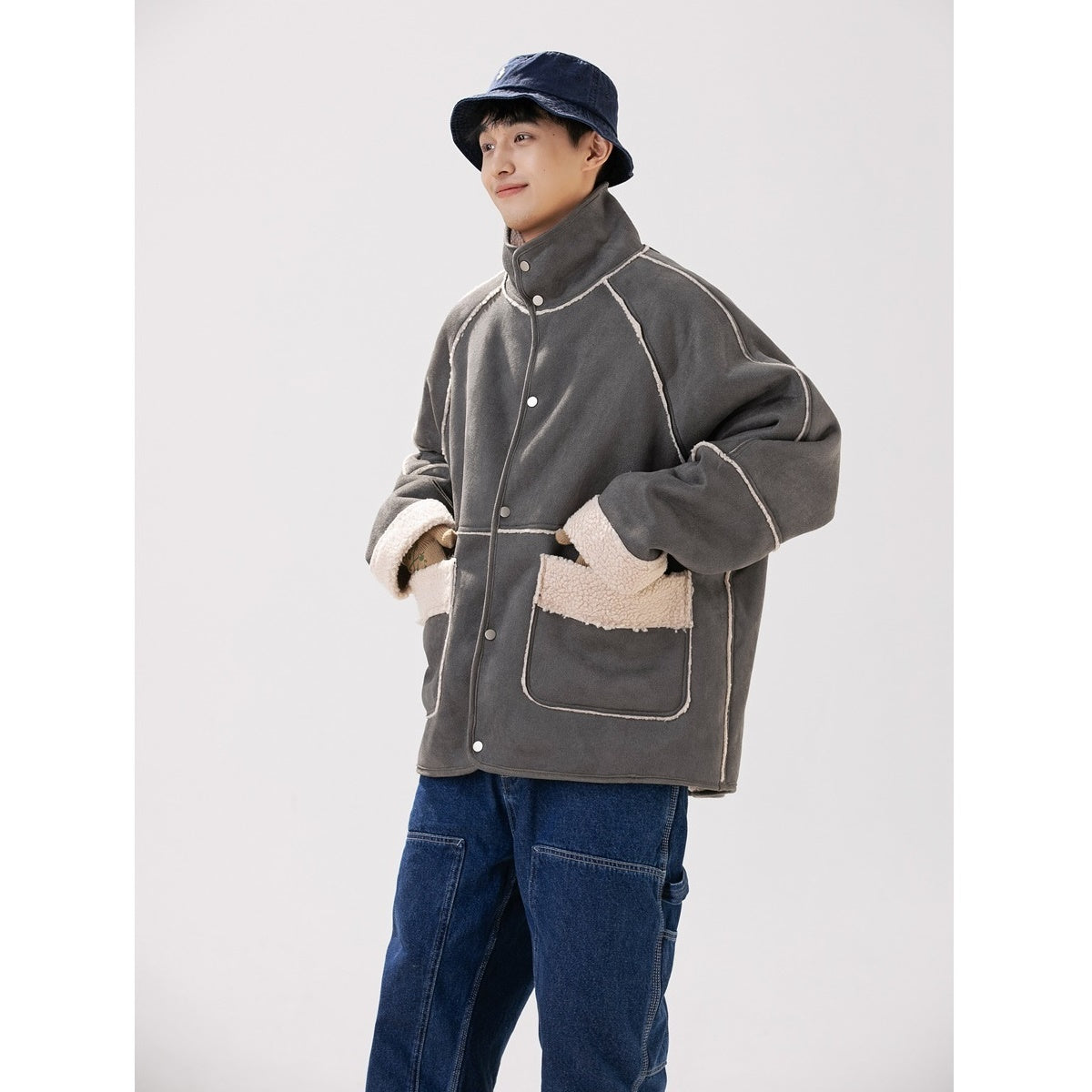 Unisex Boa Stitch Loose Jacket MW9659