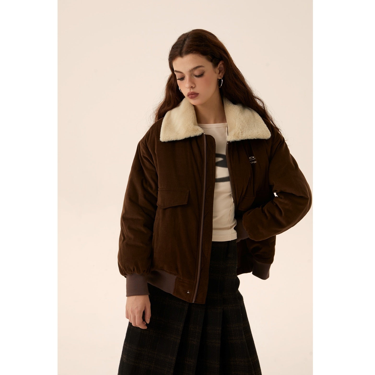 Fur Collar Corduroy Jacket MW9498