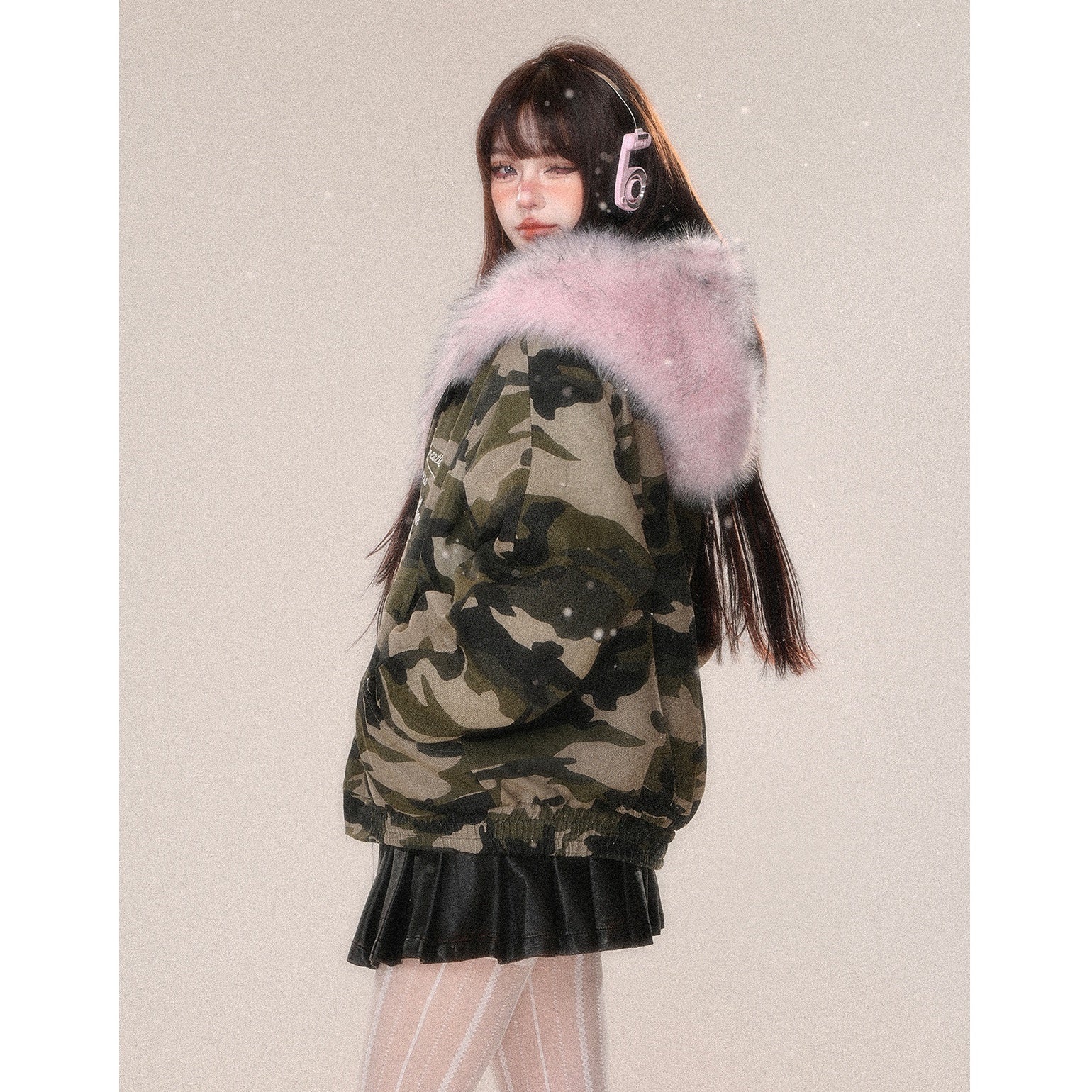 Reversible Hooded Fur Jacket KK2018