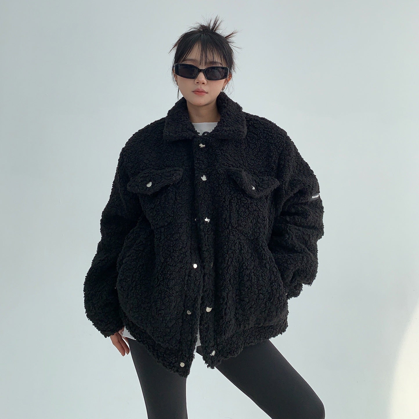 Fake Fur Boa Work Style Thickened Jacket MW9613