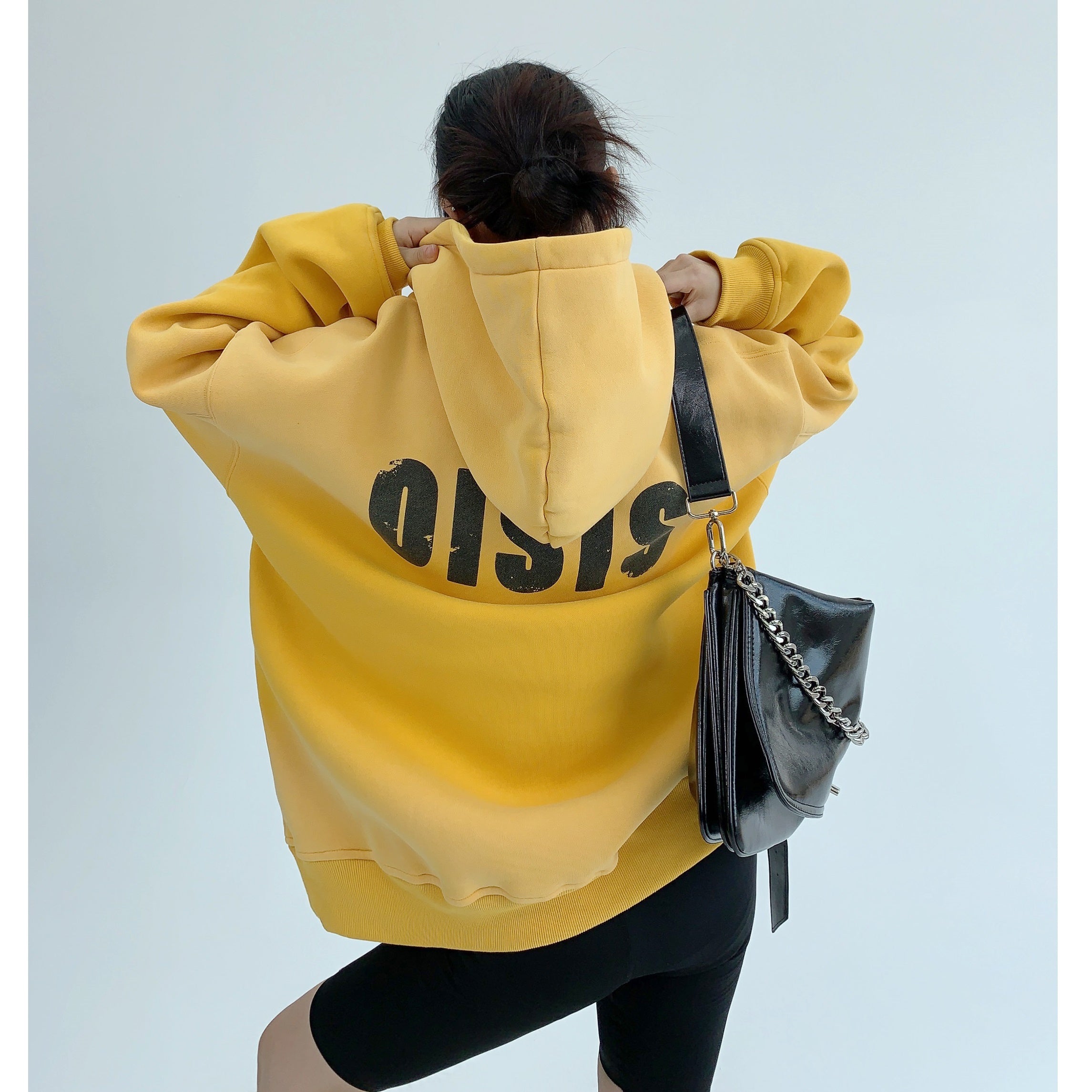 Gradient Simple Letter Oversize Hoodie MW9511