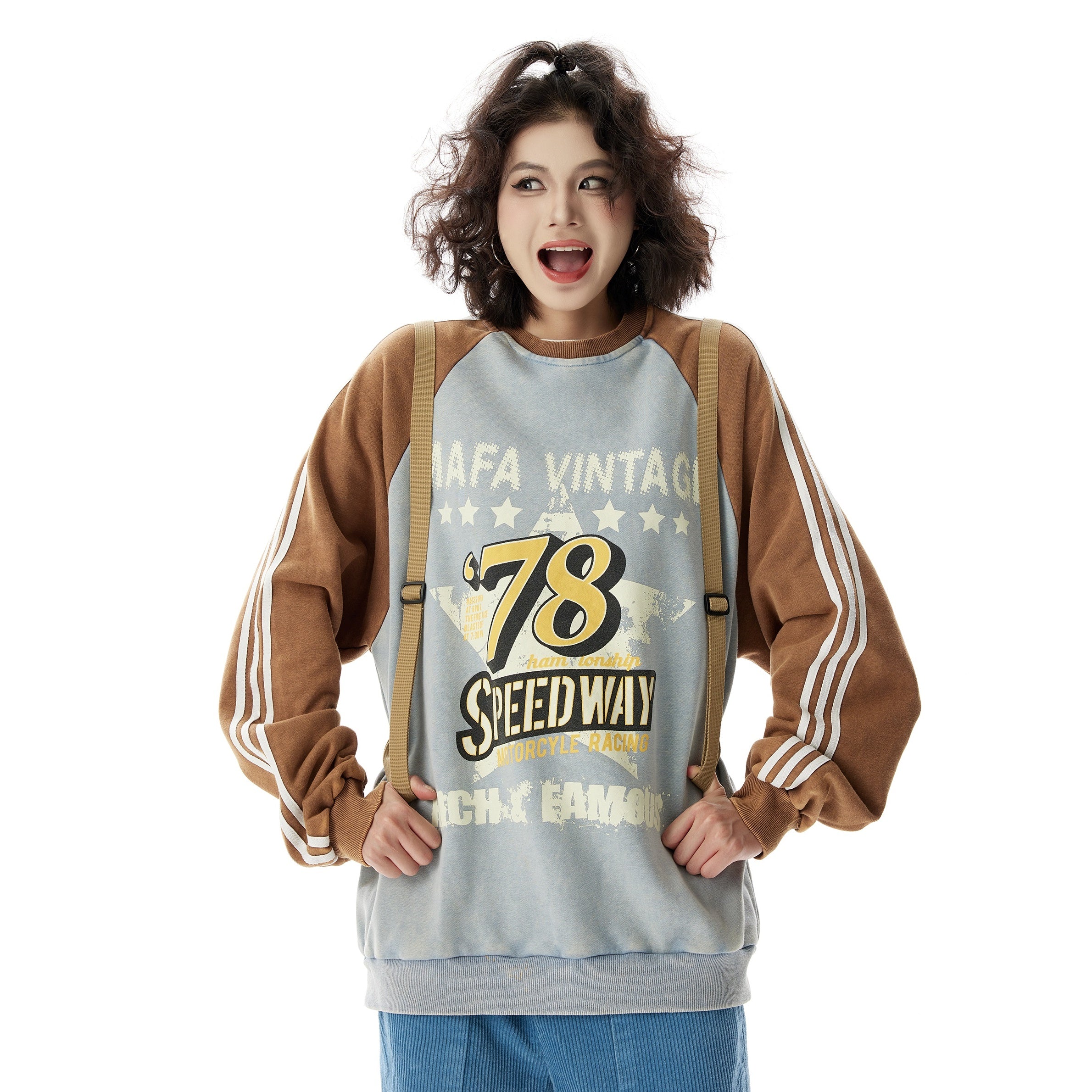 Street Raglan Sleeve Contrast Vintage Sweat HG7179