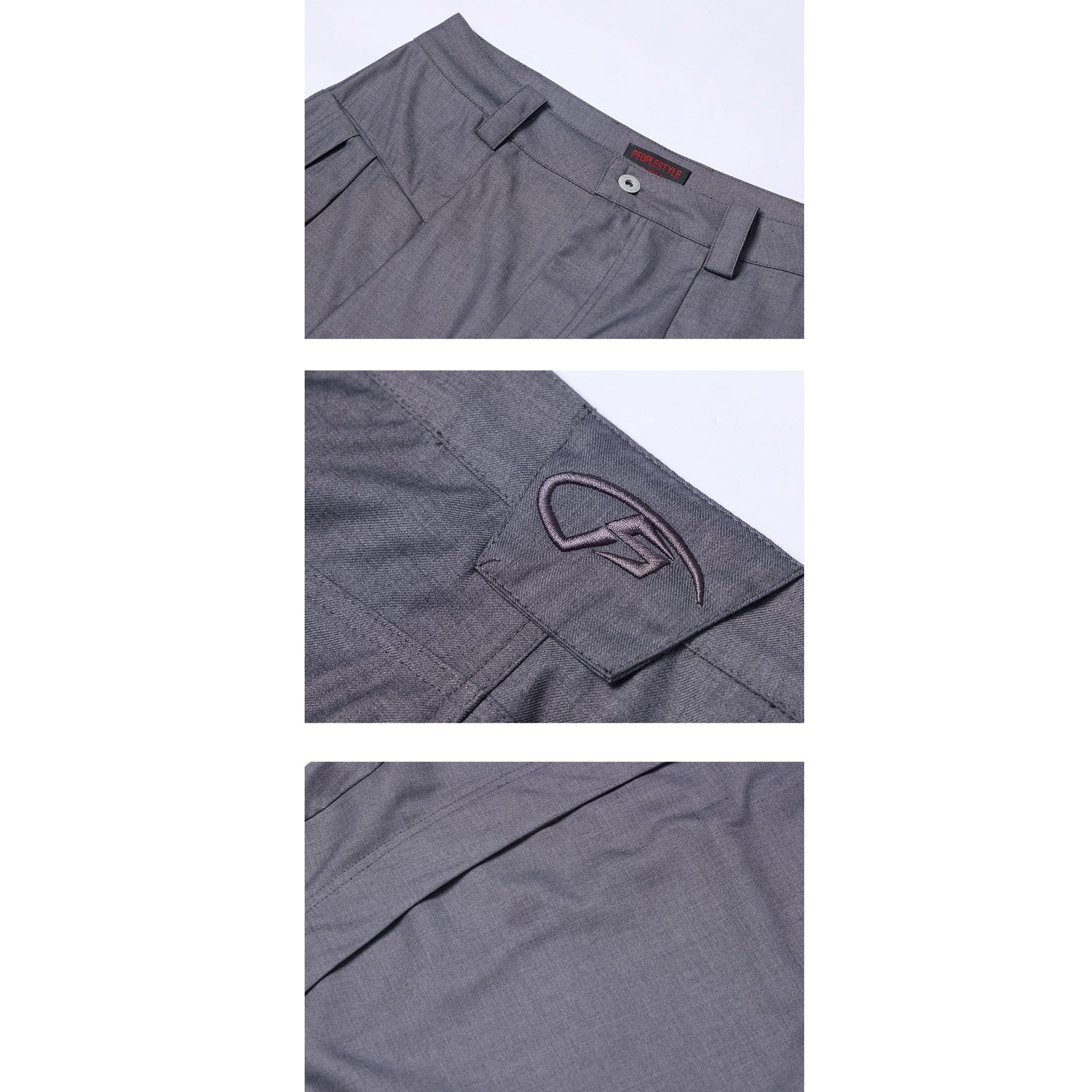 Front Slip Pockets Pleated Scimitar Trousers PS7020