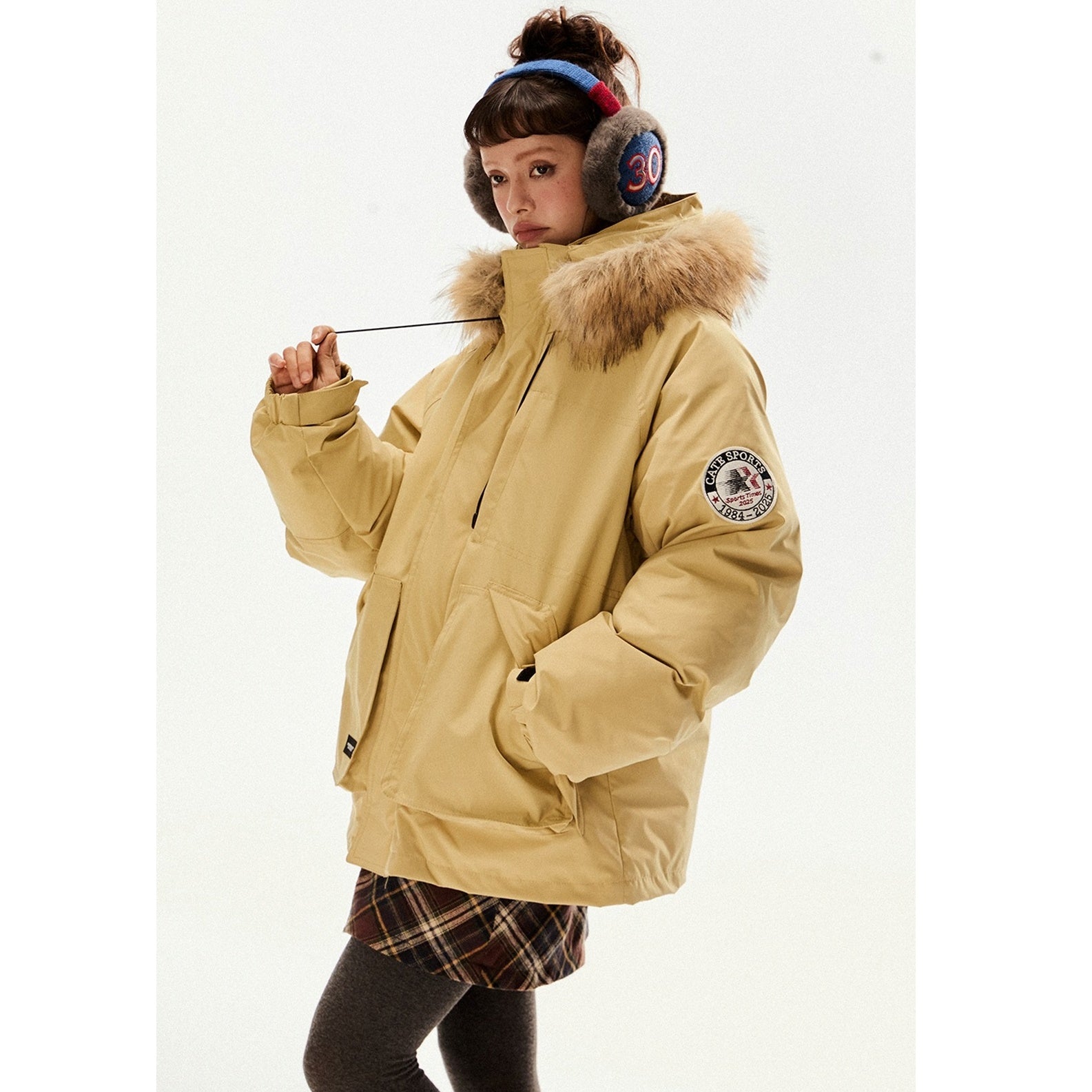 Fur Collar Outdoor Hooded Padded Jacket EZ201