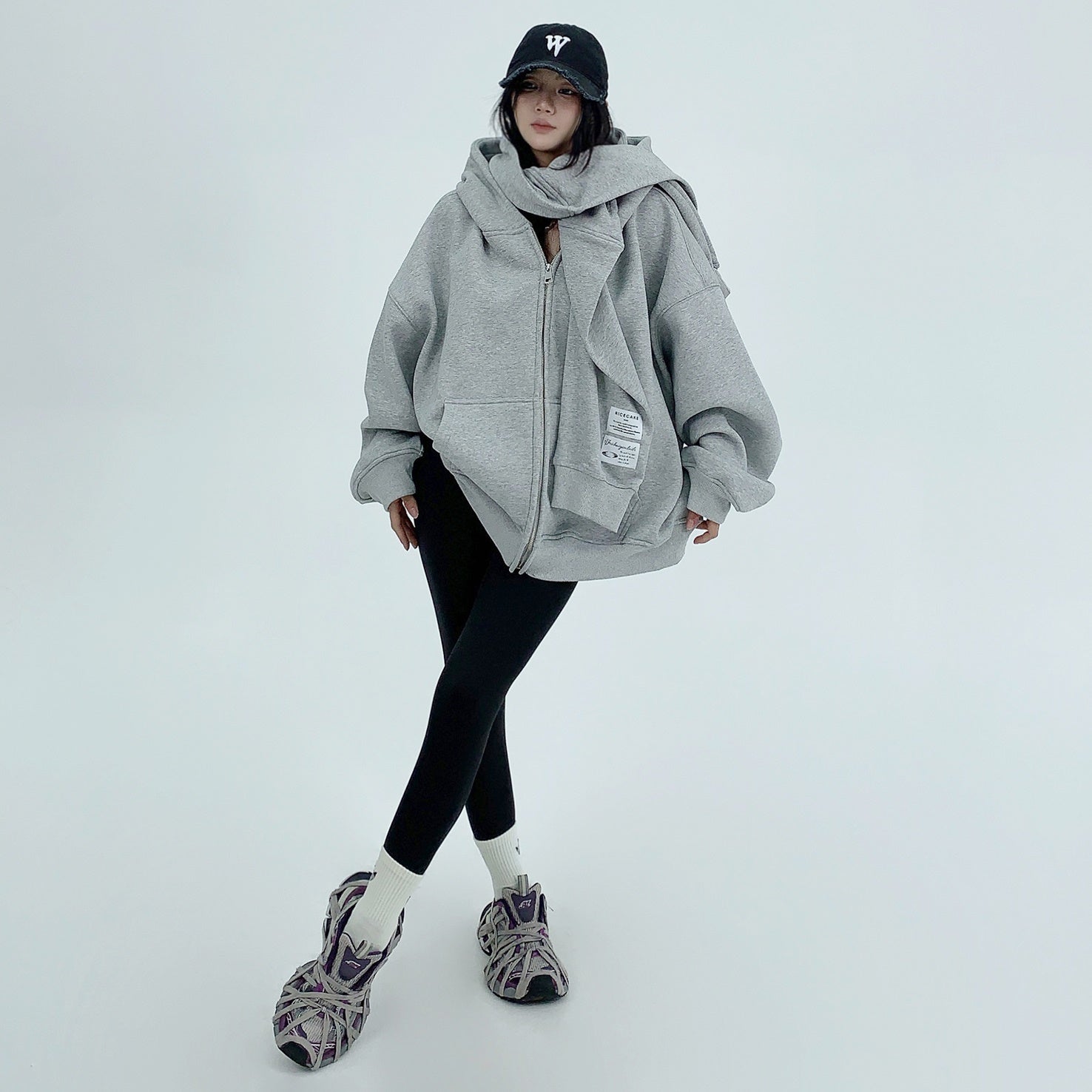 Fake Two Design OverSize Hooded Parka MW9546