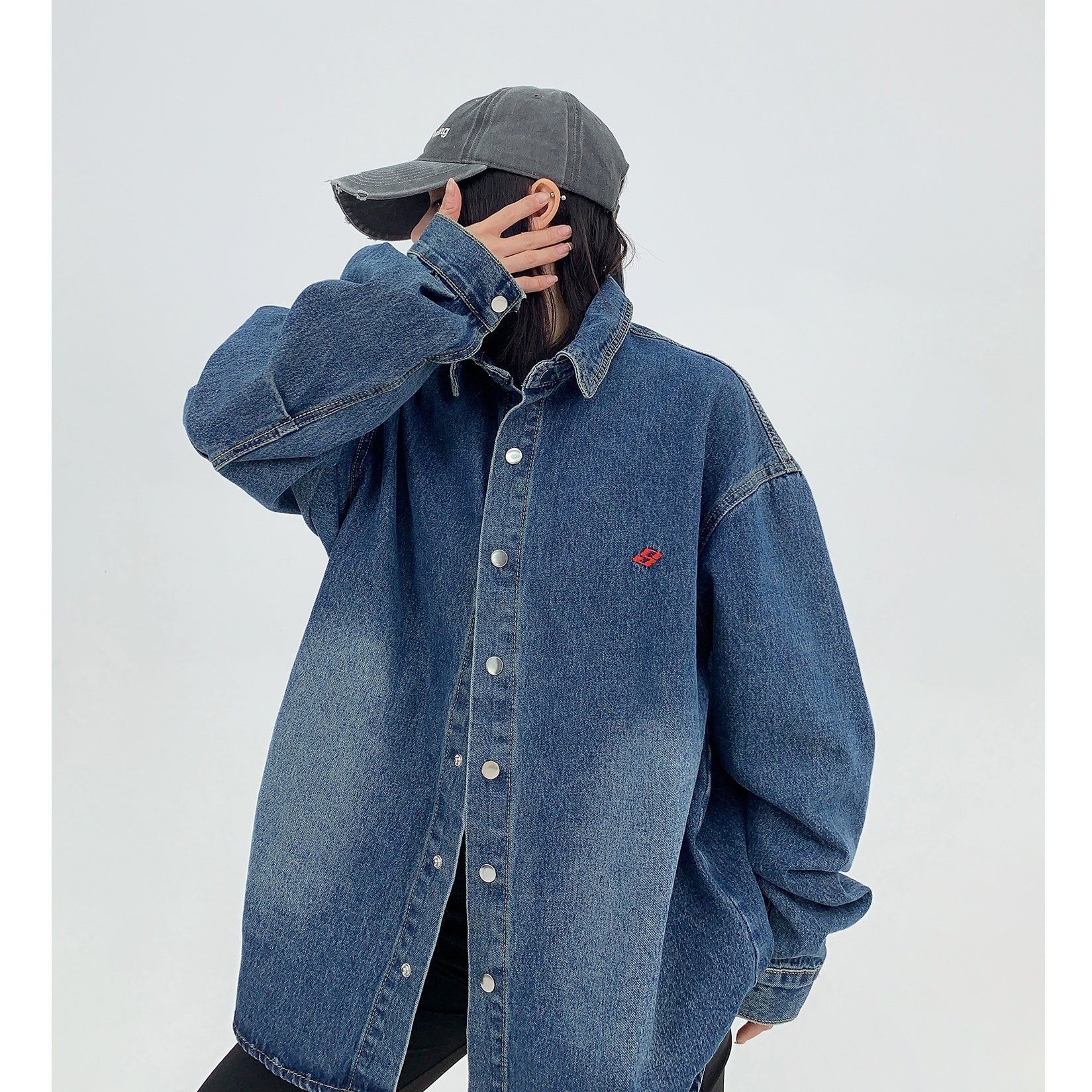 Over Size Wash Denim Shirt Jacket MW9824