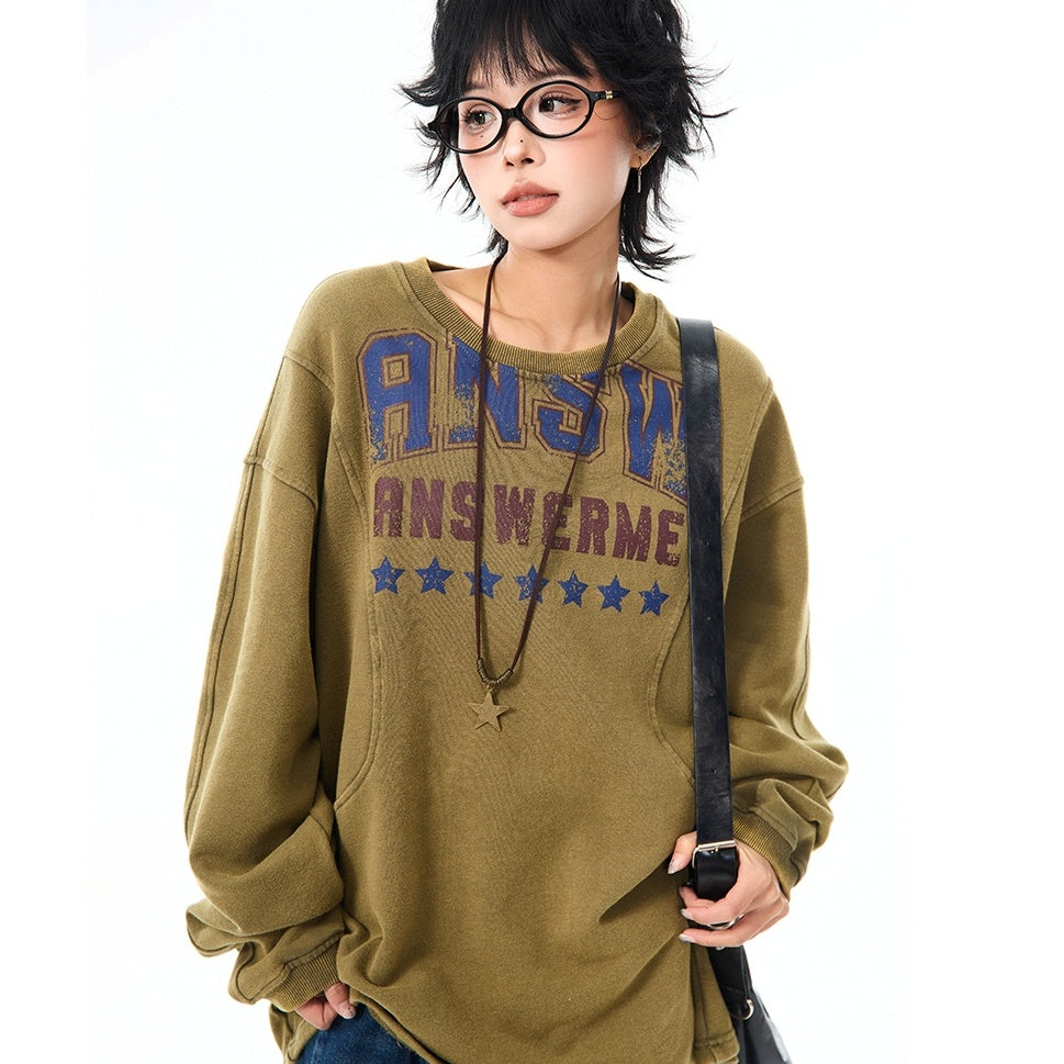 Graffiti Letters Long Sleeve Top MW9958