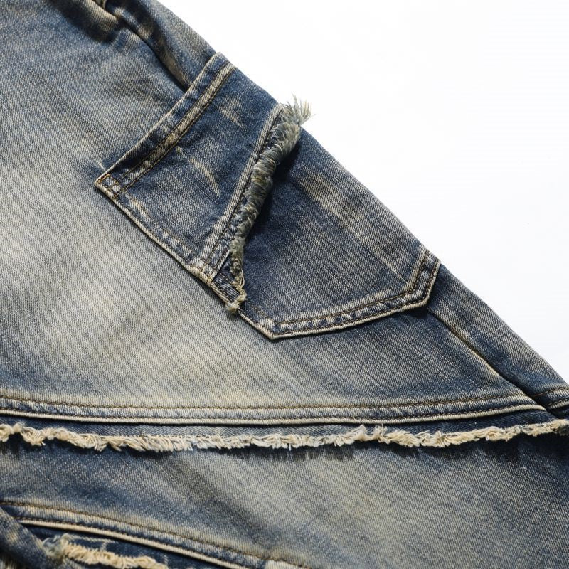 Deconstruction Split Heavy Wash Cargo Jeans MW10061