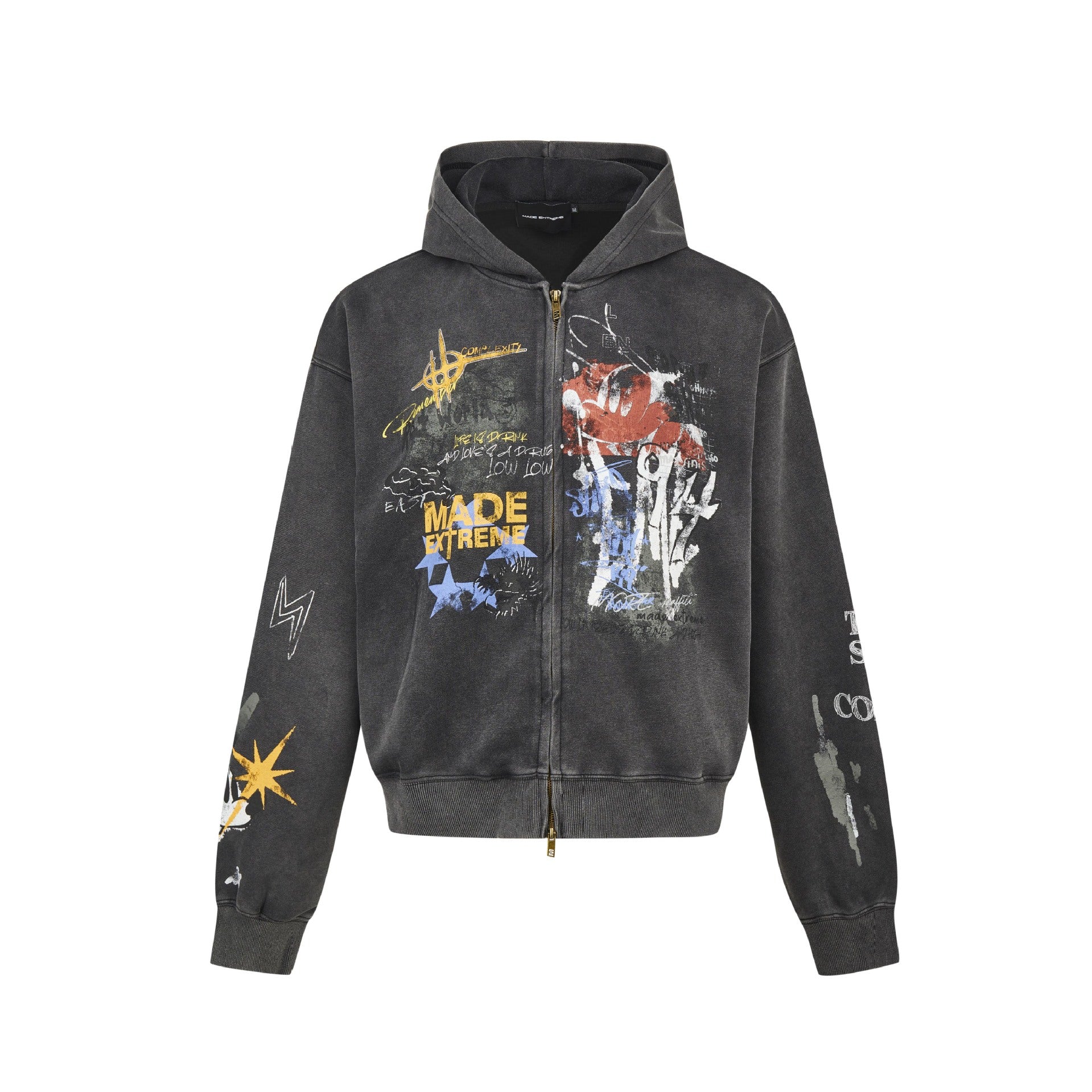 Paint Style Graffiti Sweat Hooded Jacket MW9944