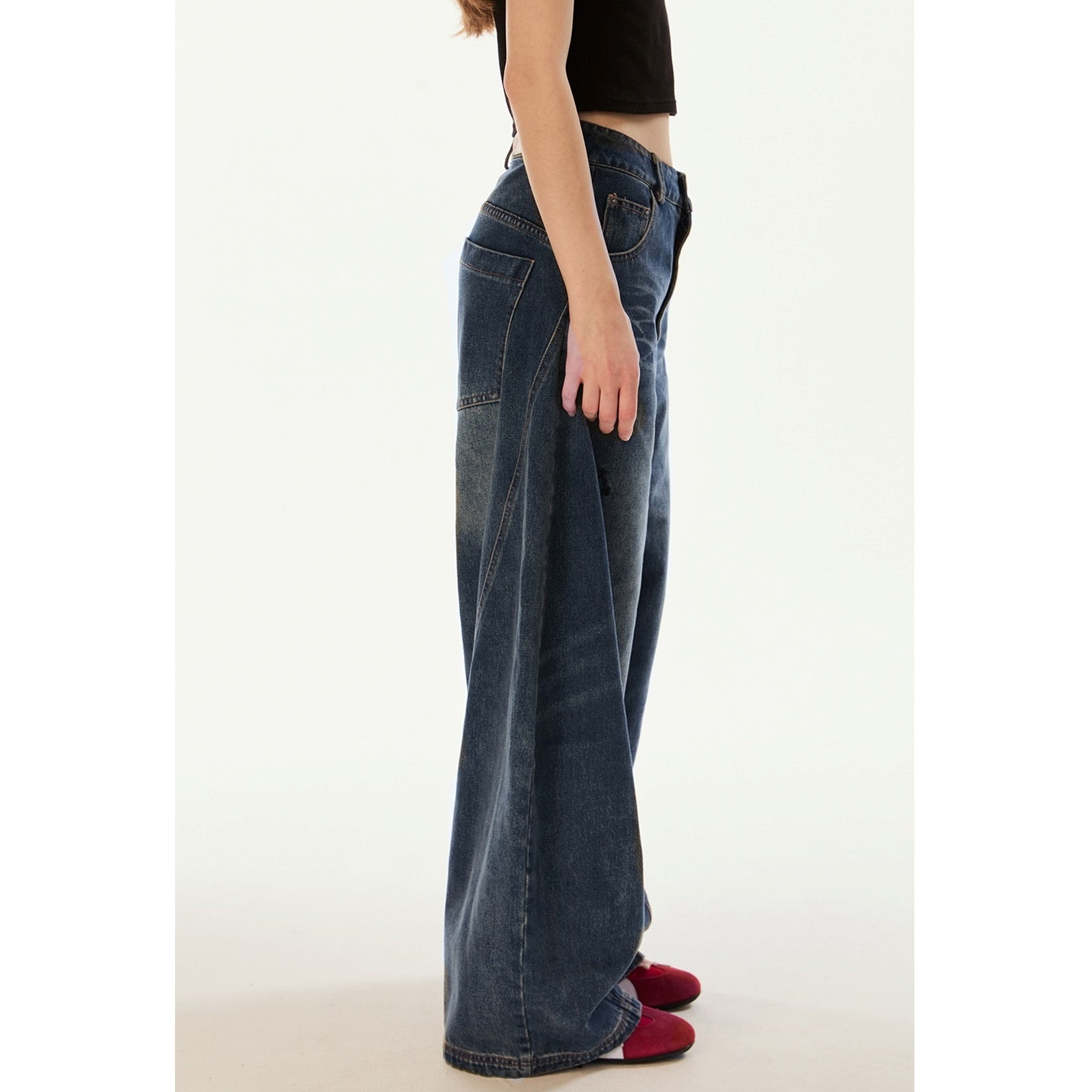 Vintage Style Loose Barrel-Leg Jeans EZ195