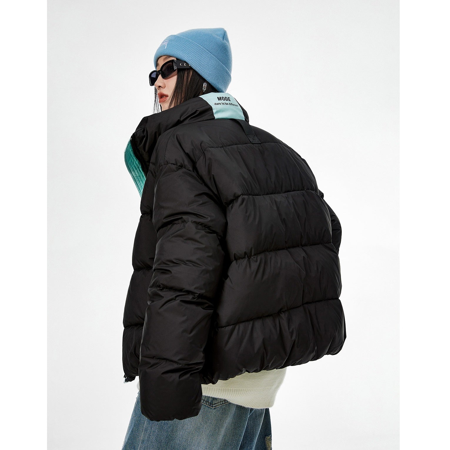 Contrast Color Short Down Jacket IC9002