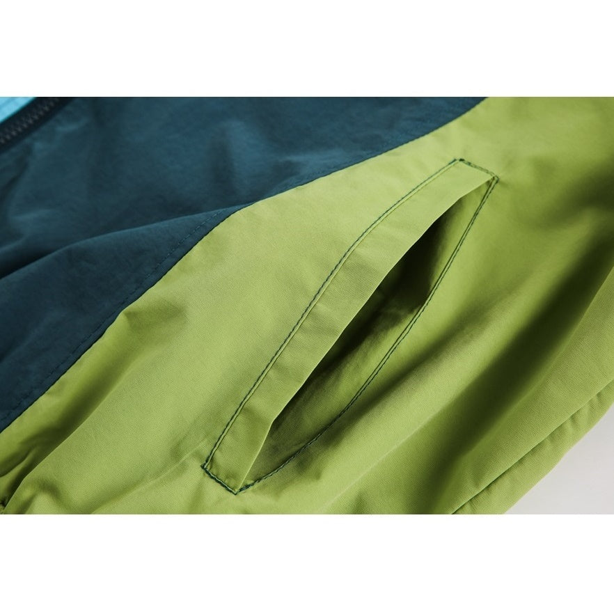 Color-Blocked Stand Collar Track Jacket BX008