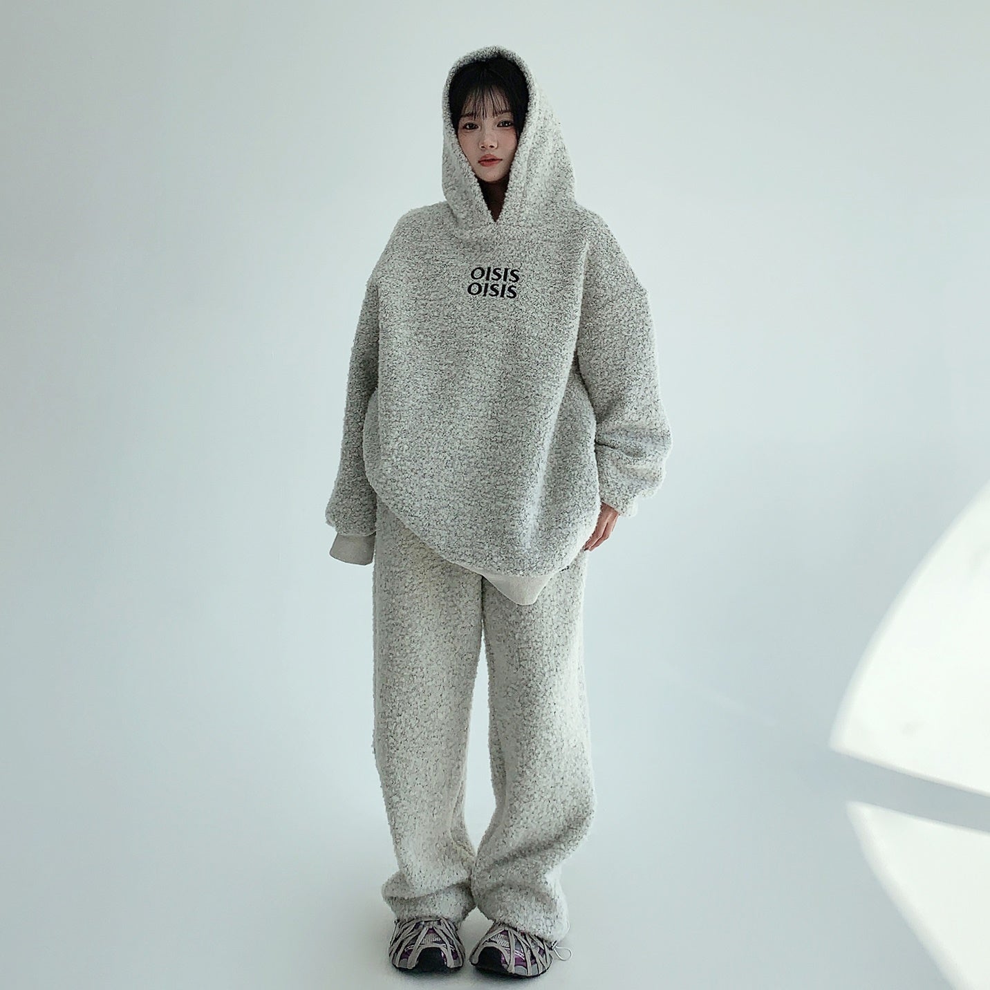 【上下別売り】Thick Poodle Hair Like Hoodie & Straight Pants MW9654