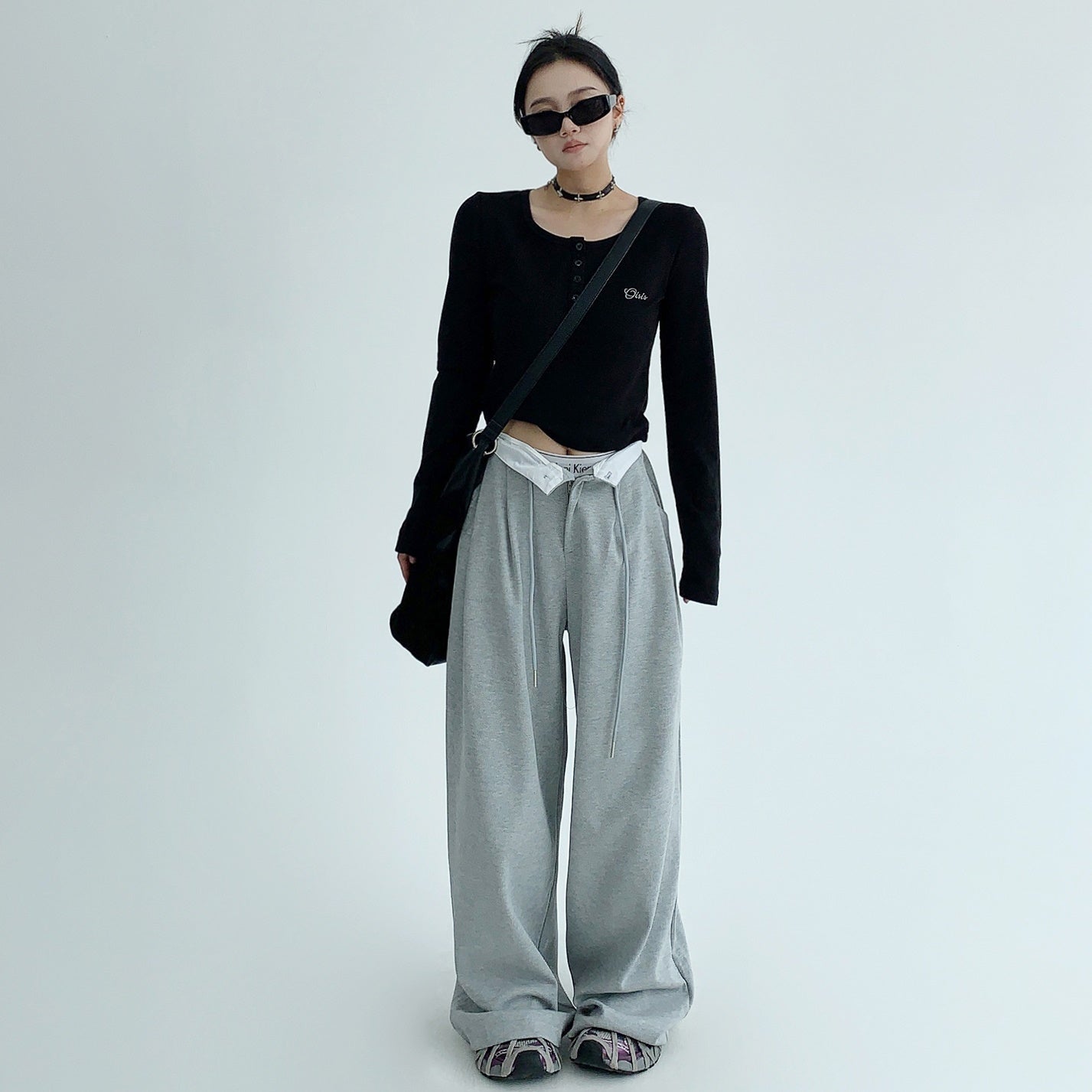 Casual Wide-leg Straight Pants MW9446