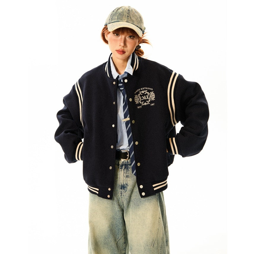 College Style Line Baseball Jacket MW9525