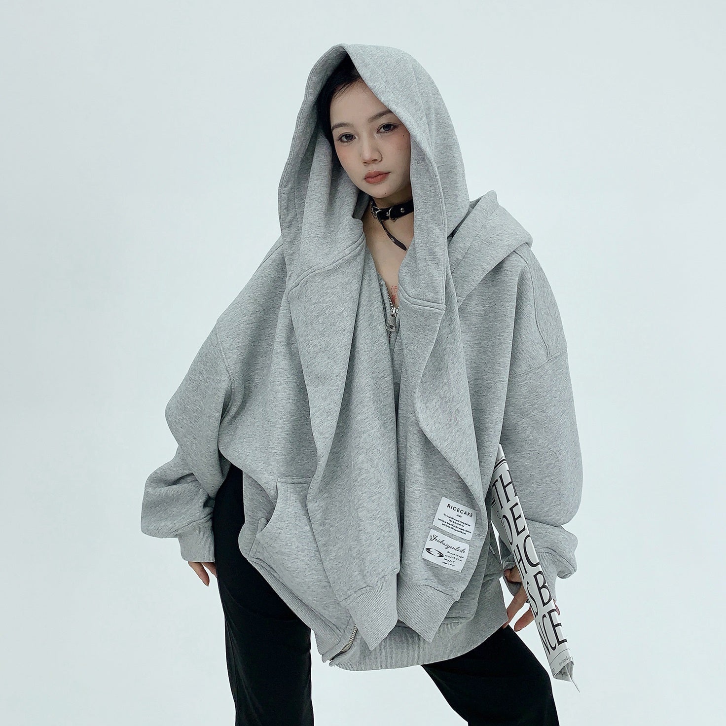 Fake Two Design OverSize Hooded Parka MW9546