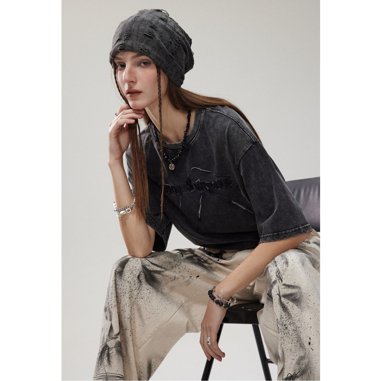 Tie-dye Loose Casual Print T-shirt MW10103