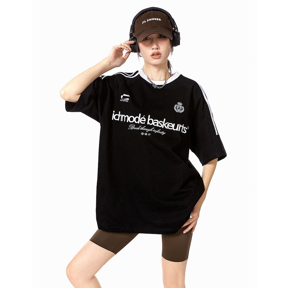 Casual Sports Style Line Sleeve T-Shirt MW9192
