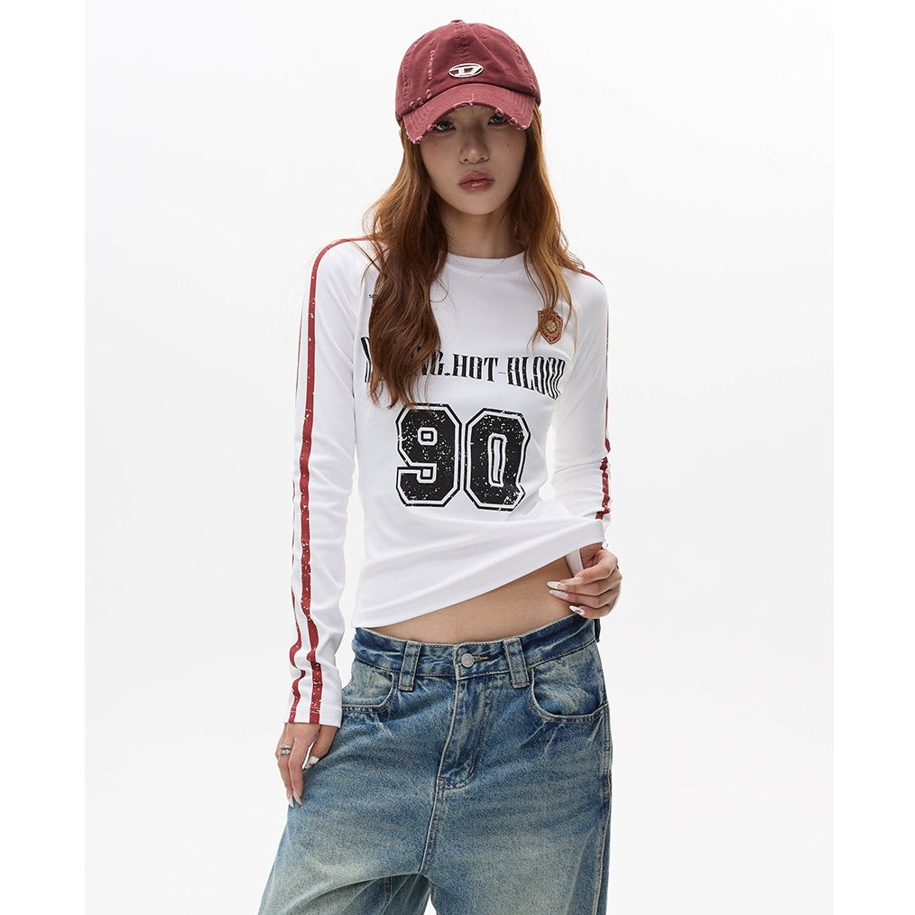 Number Logo Slim Long Sleeve T-shirt MW10106
