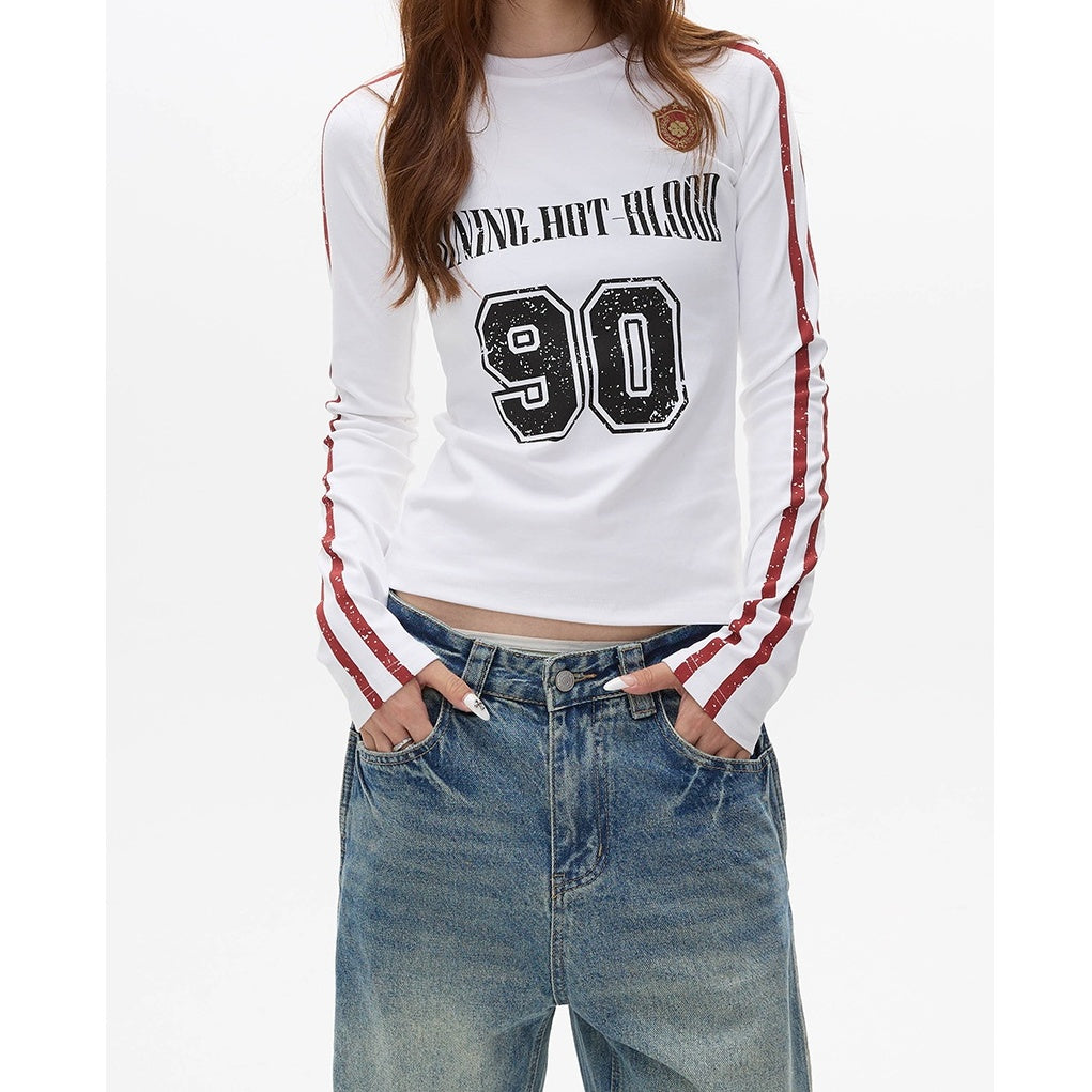 Number Logo Slim Long Sleeve T-shirt MW10106