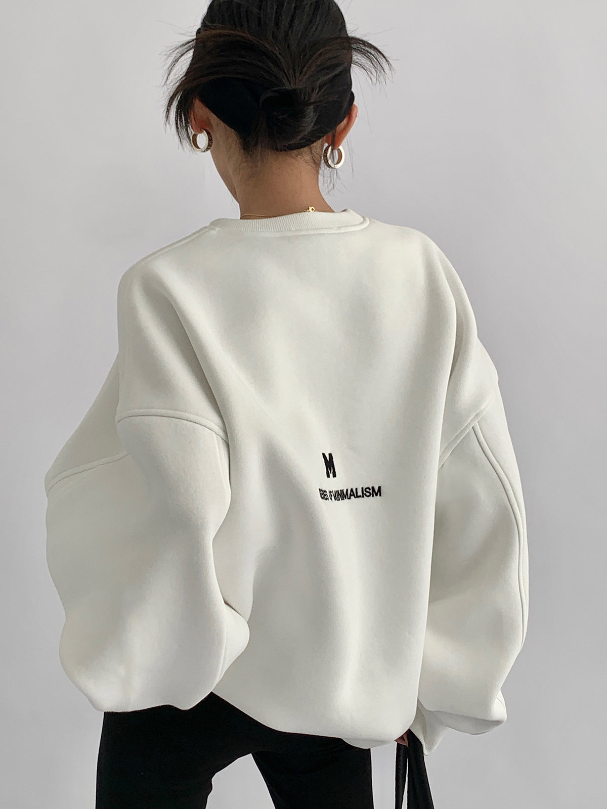 Embroidered composite crew neck sweatshirt AC7014