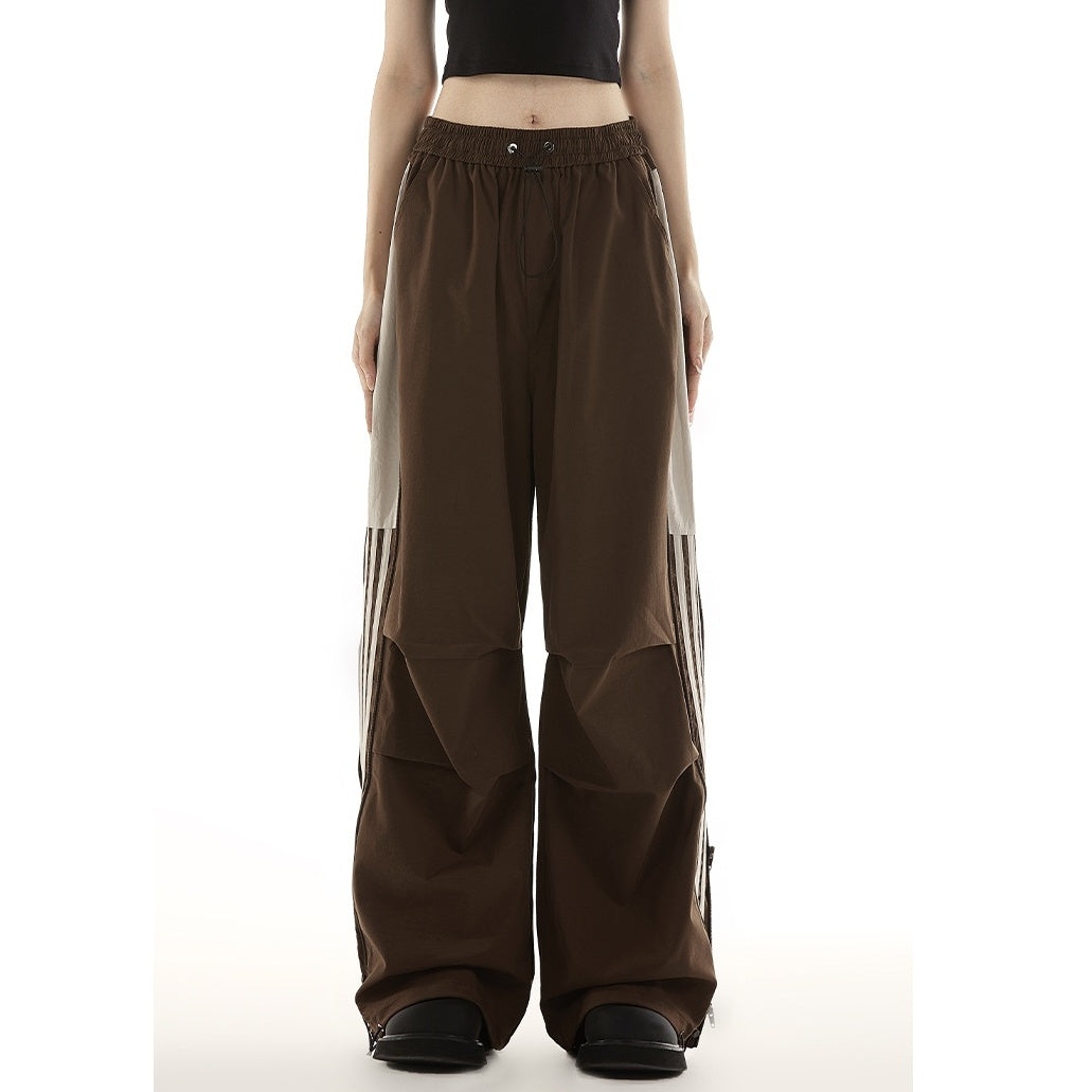 Side Zipper Line Design Parachute Pants MW10105