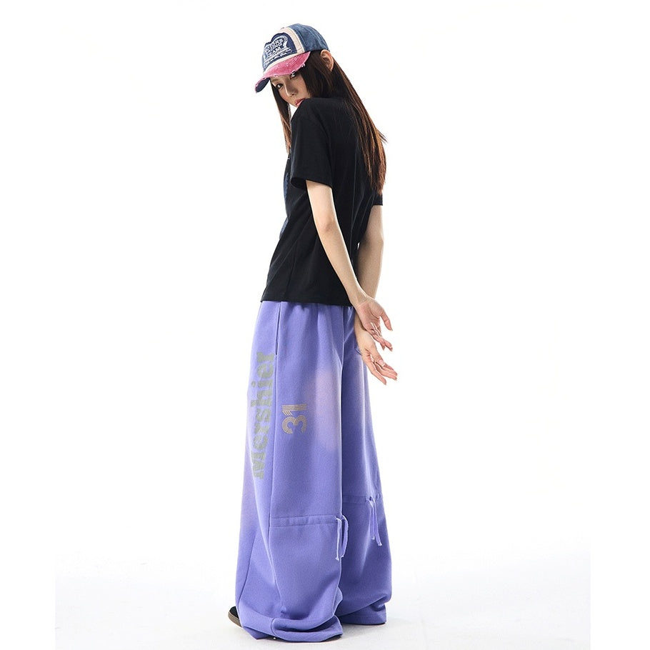 Letter Scimitar Wide-leg Sweat Pants MW9955