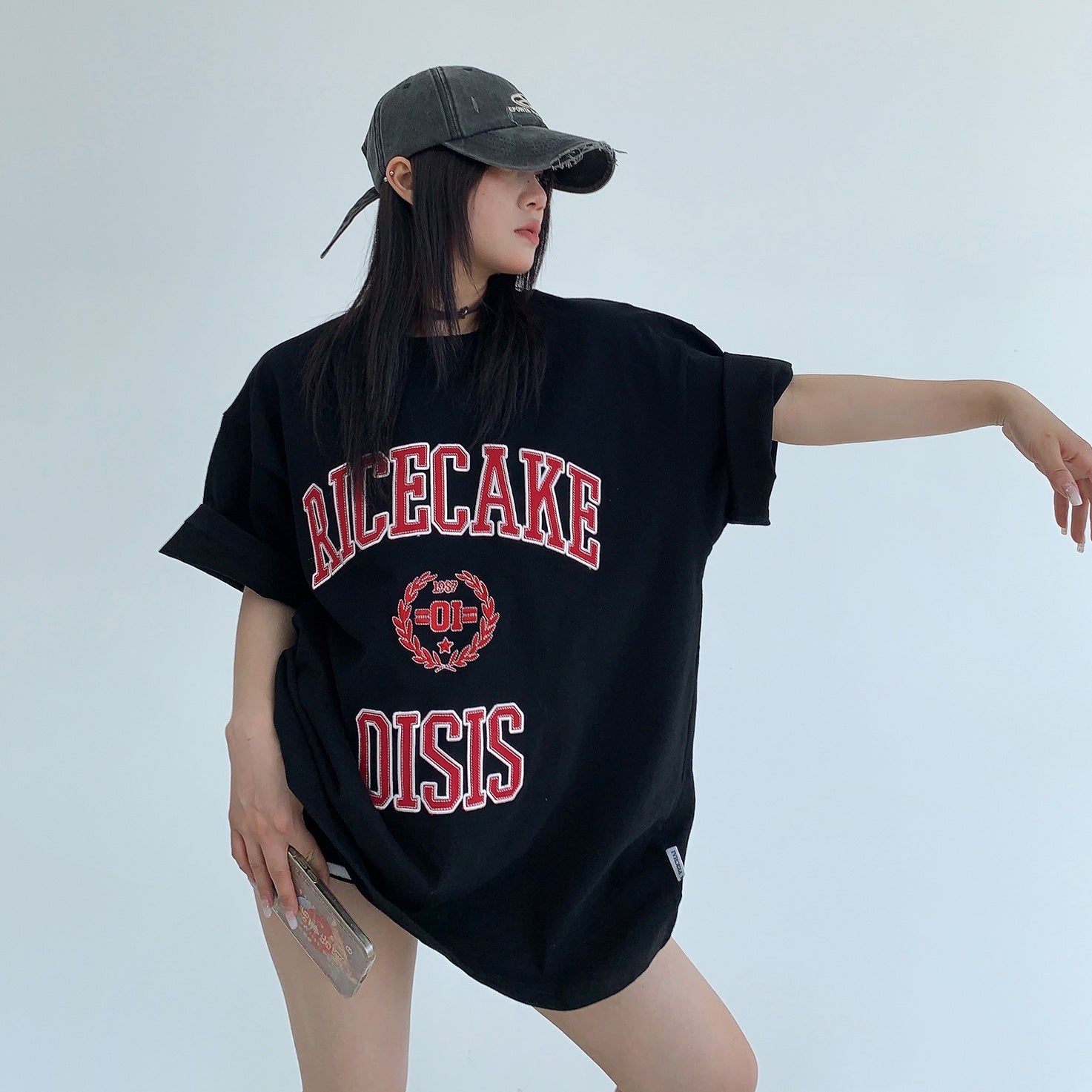 Patch Embroidery Oversize T-shirt MW10069