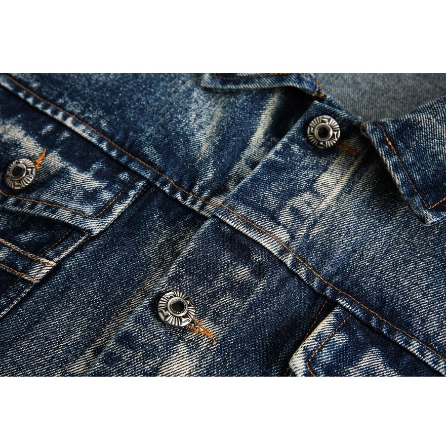 Row Edge Heavy Wash Loose Denim Jacket BX003