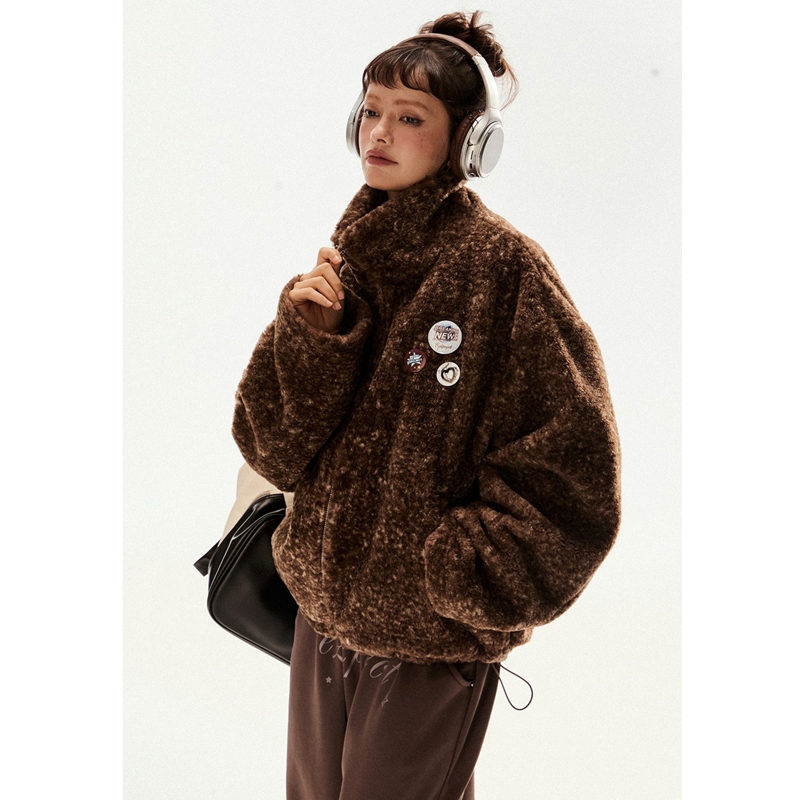 Drop-sleeve Loose Curly Fur Jacket EZ218