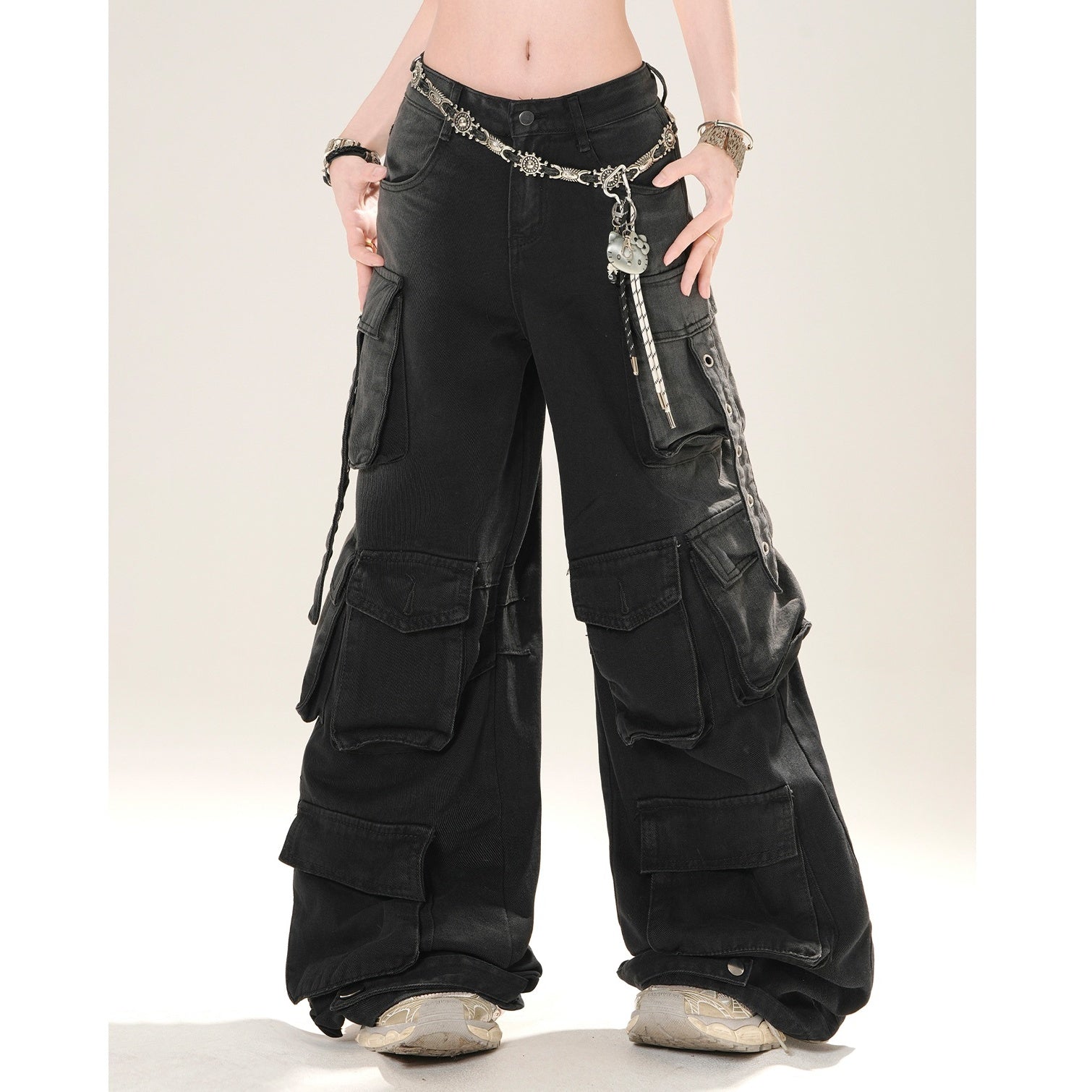 Wash Loose Work Cargo Jeans KK2037
