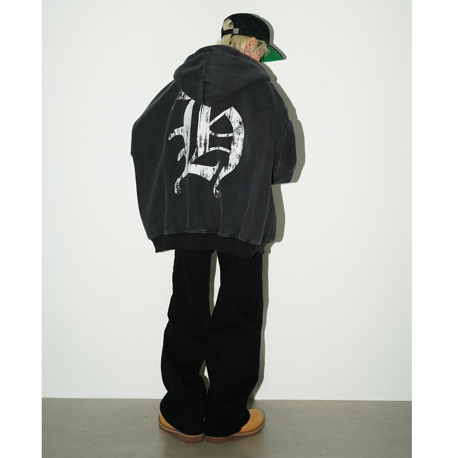 Mud Dyeing Distressed Hooded Sweat MW9806