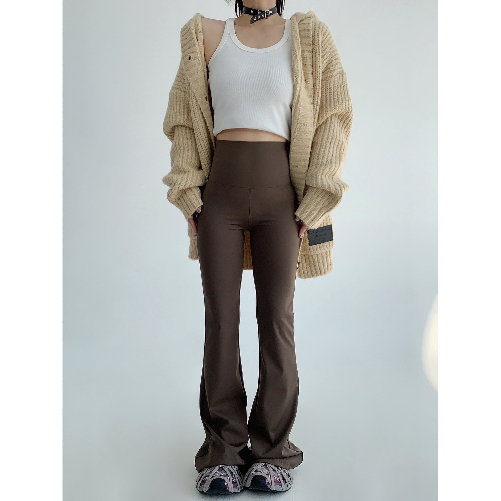 High Waist Slim Flared Pants MW9540