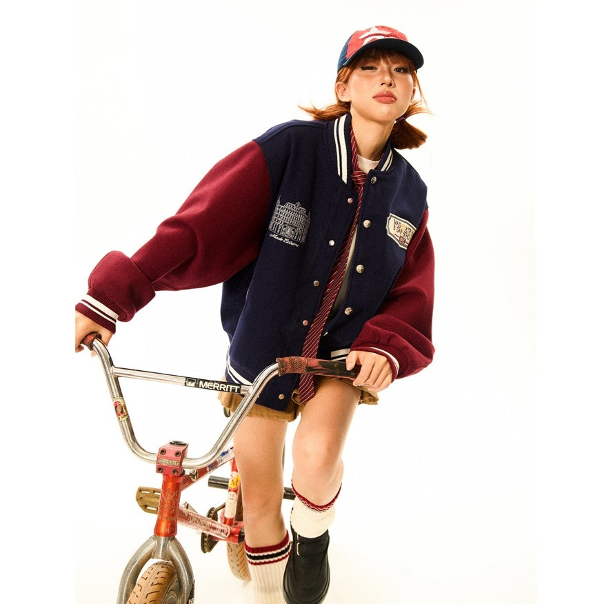 Contrasting Baseball Jacket MW9526