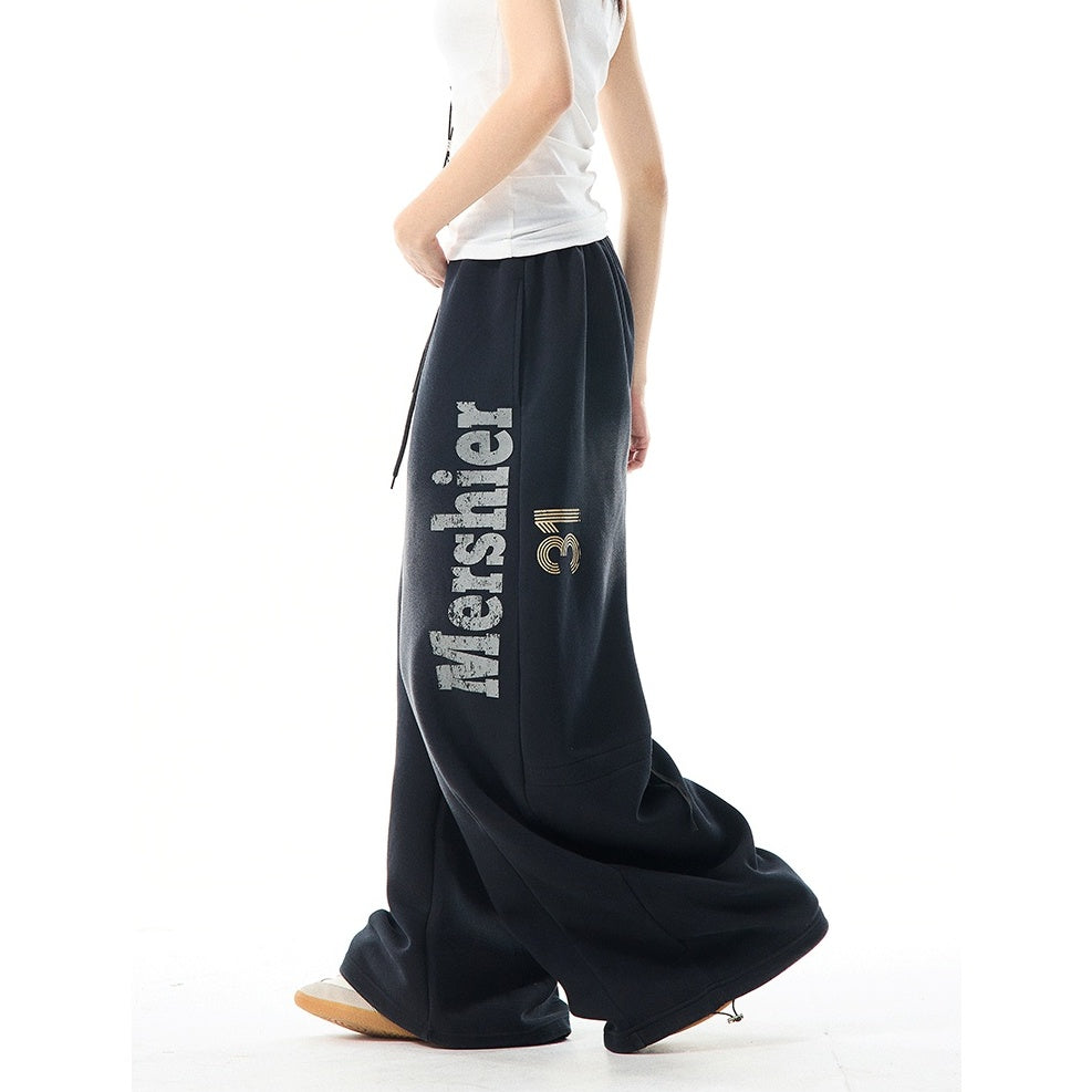 Letter Scimitar Wide-leg Sweat Pants MW9955