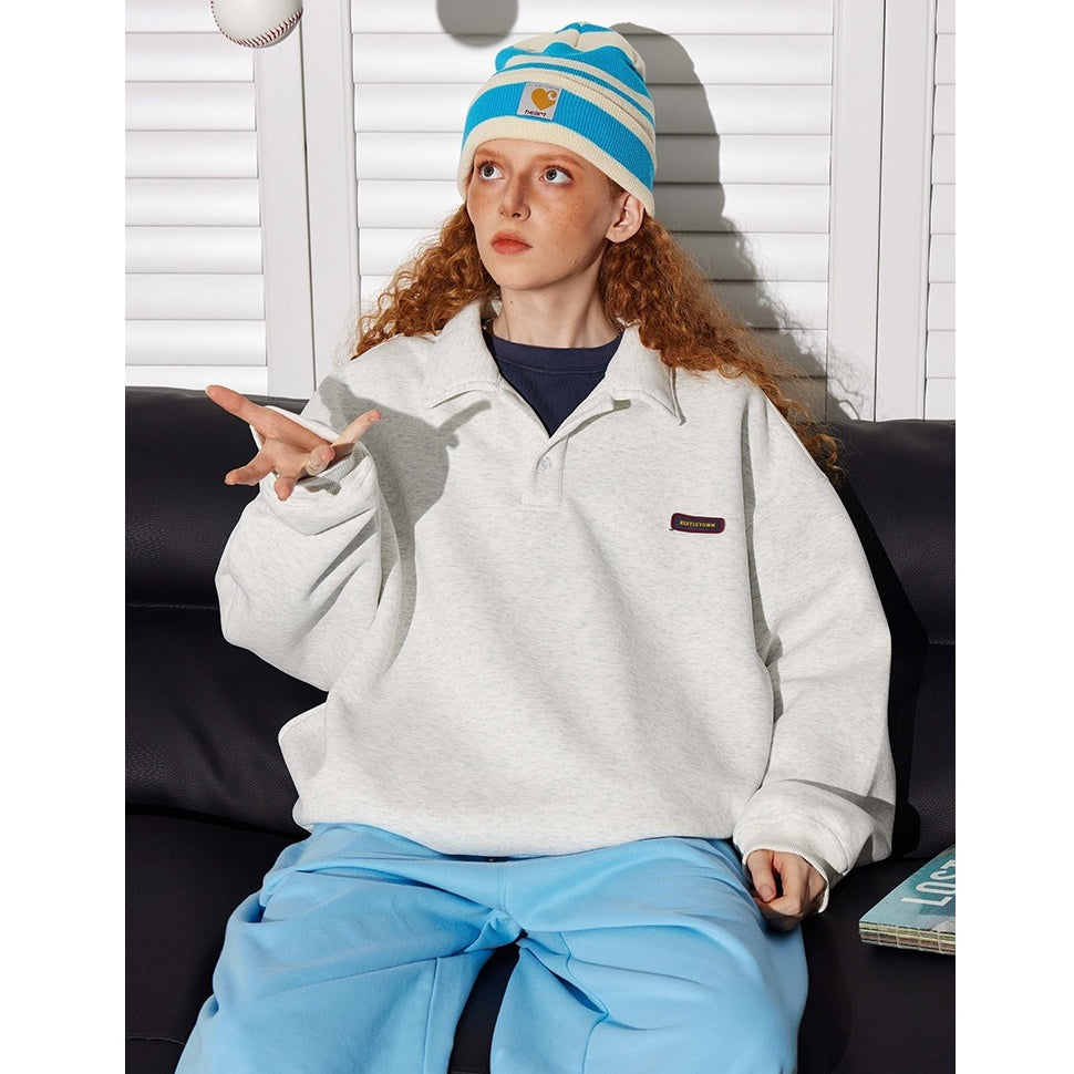 Polo Collar Simple Sweat Pullover BT7030