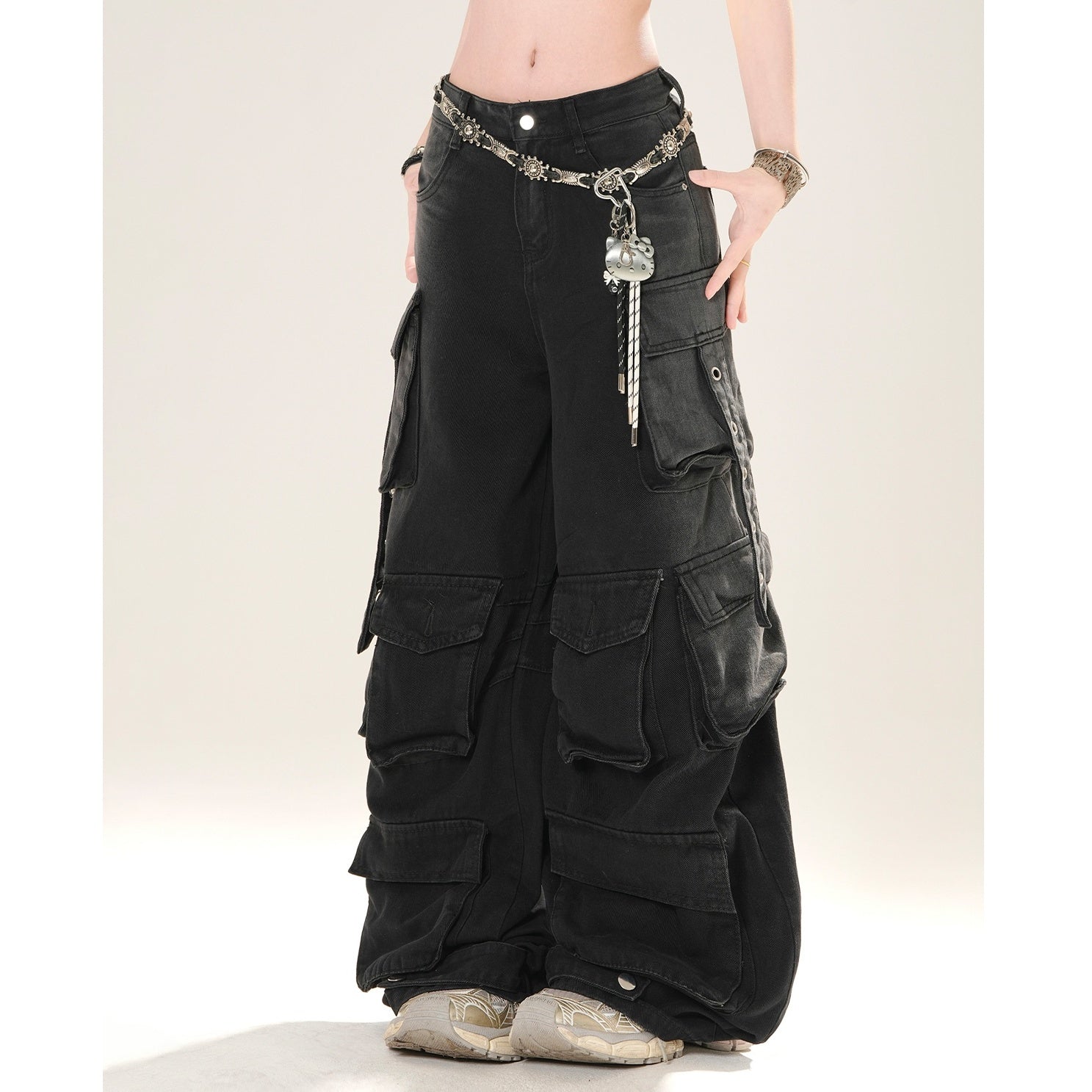 Wash Loose Work Cargo Jeans KK2037
