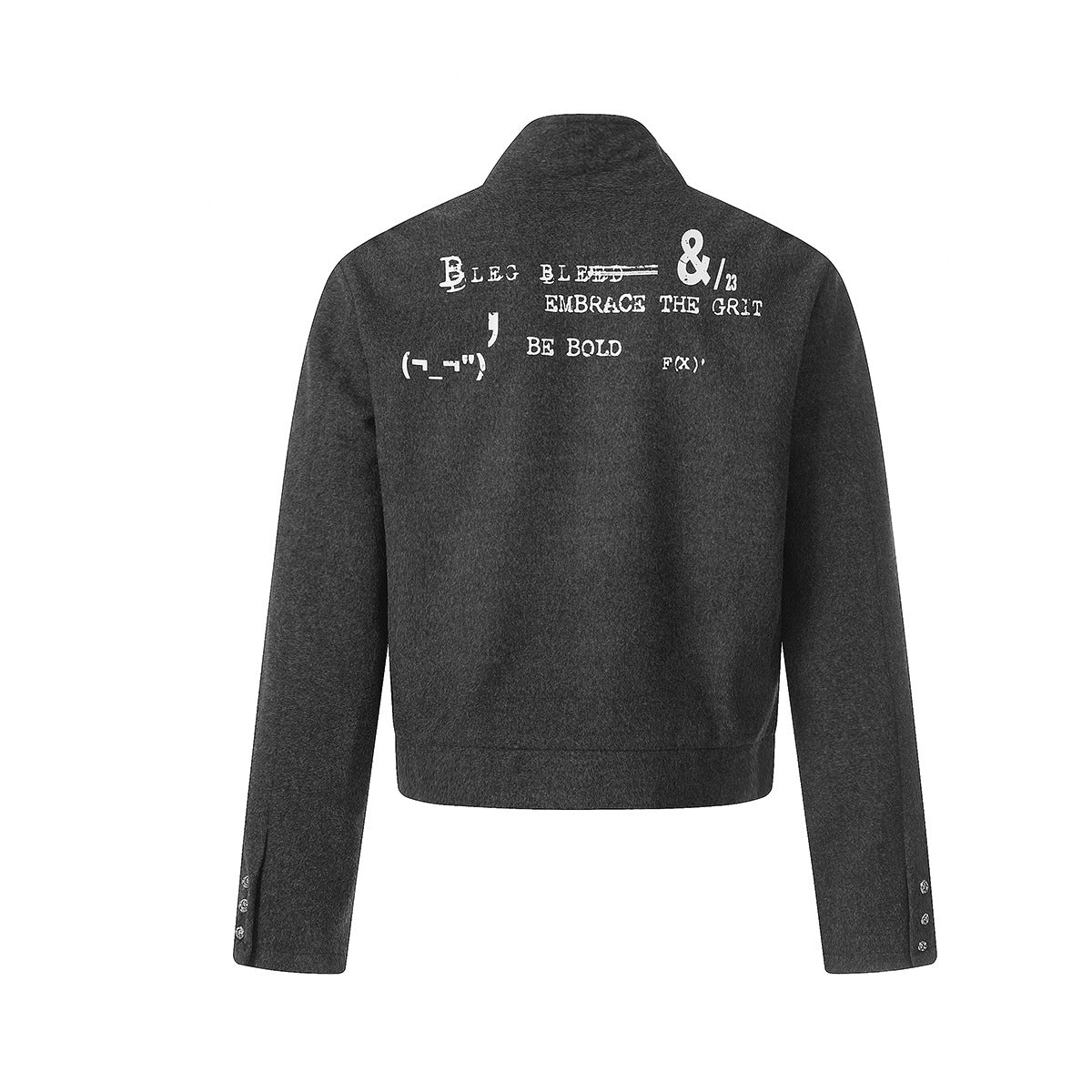 Letter Print Riders Style Jacket MW10349