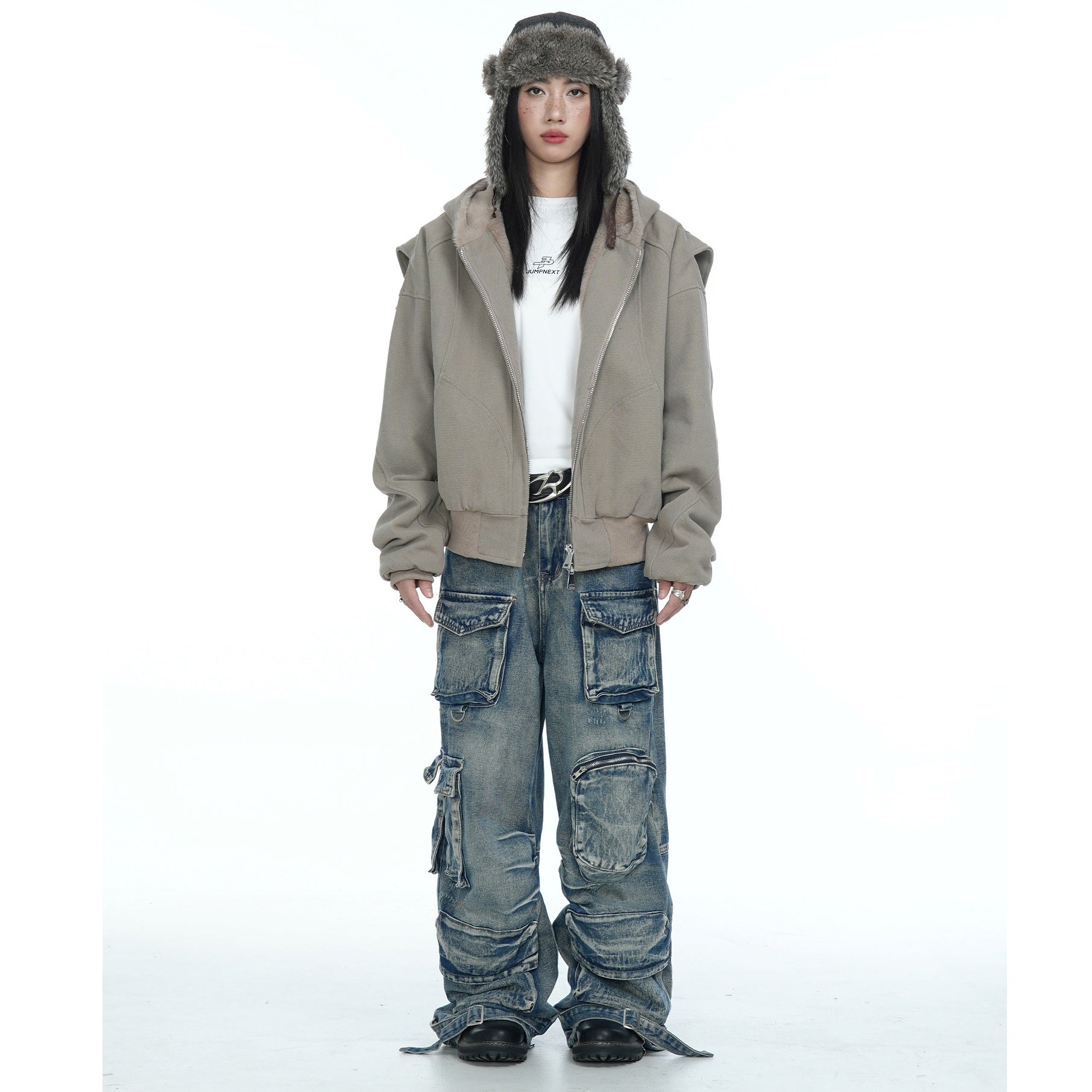 Flange Shoulder Plush Liner Hooded Parka MW9678