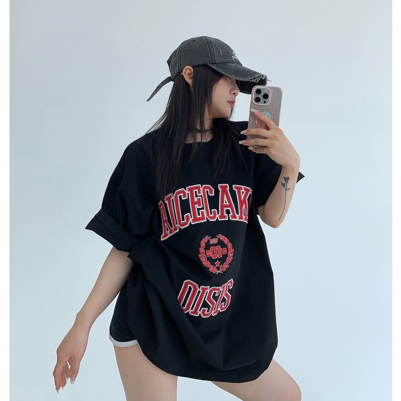 Patch Embroidery Oversize T-shirt MW10069