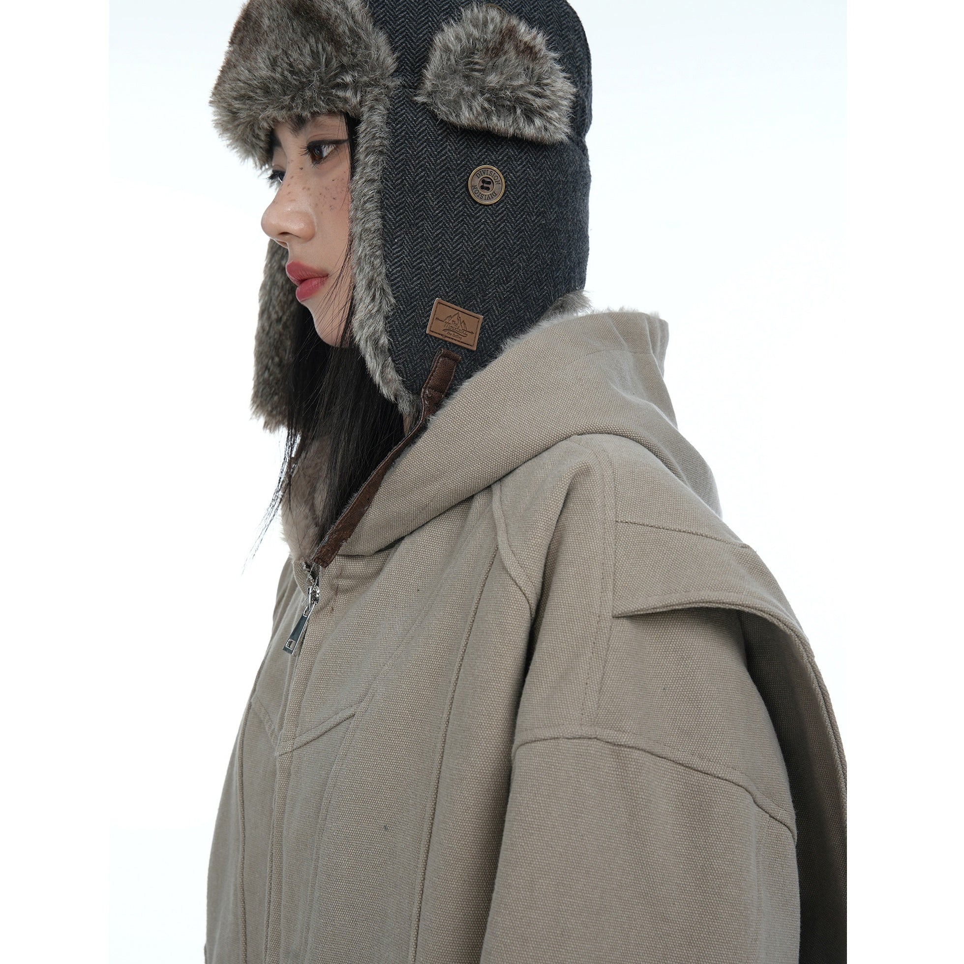 Flange Shoulder Plush Liner Hooded Parka MW9678