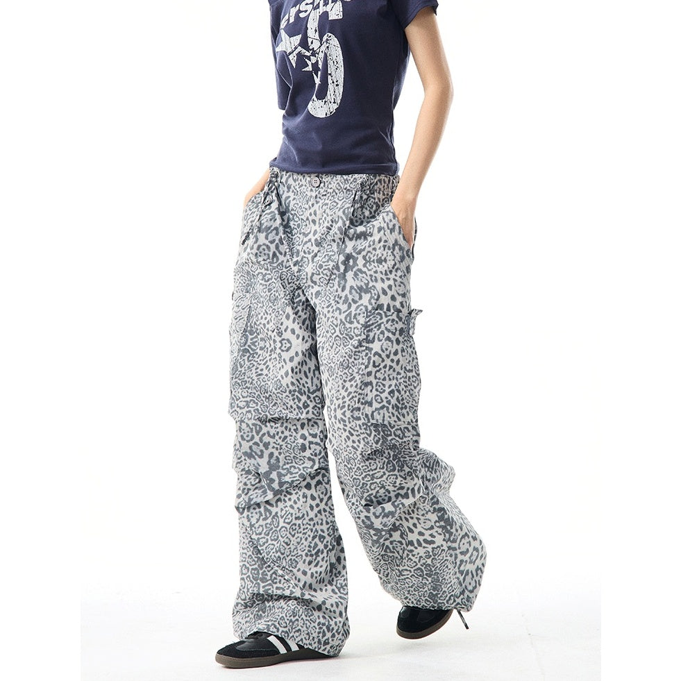 Leopard Print Parachute Cargo Pants MW9957