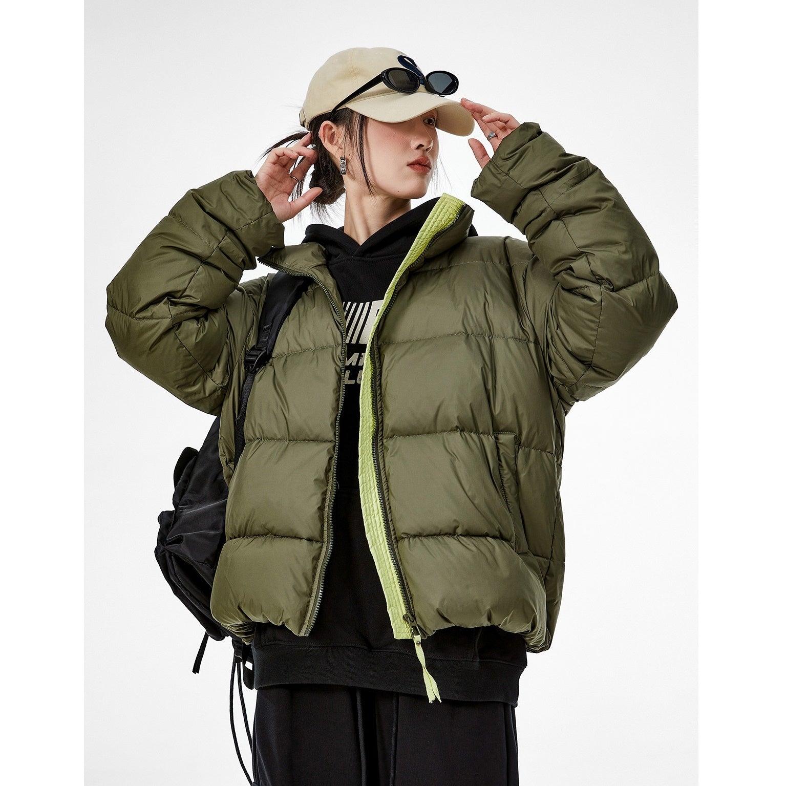 Contrast Color Short Down Jacket IC9002