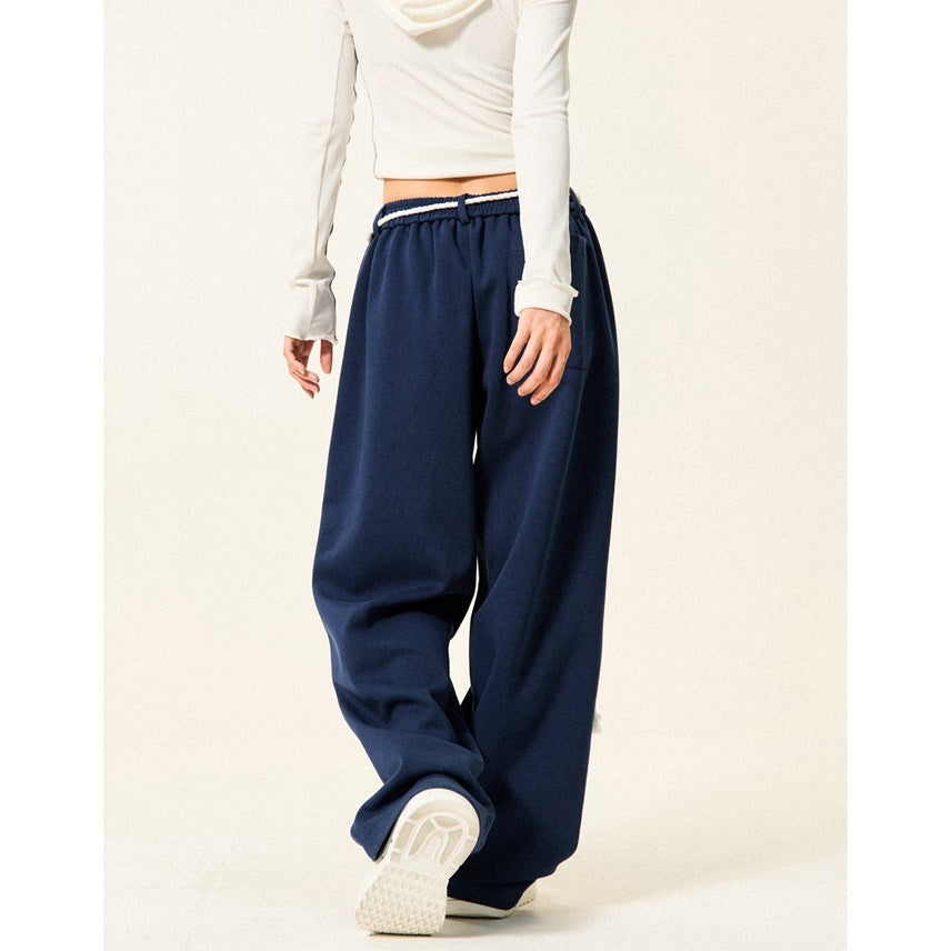 Braided Rope Loose Straight Sweatpants YS014