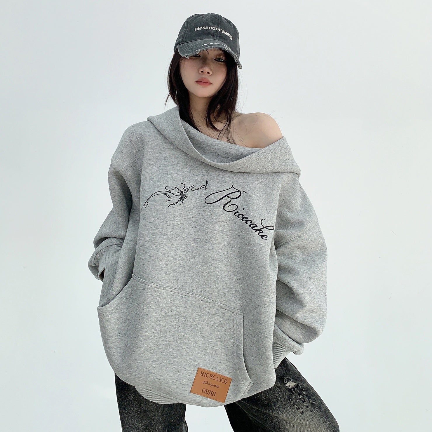 Scoop Neck Hooded Diagonal Sweat MW9845