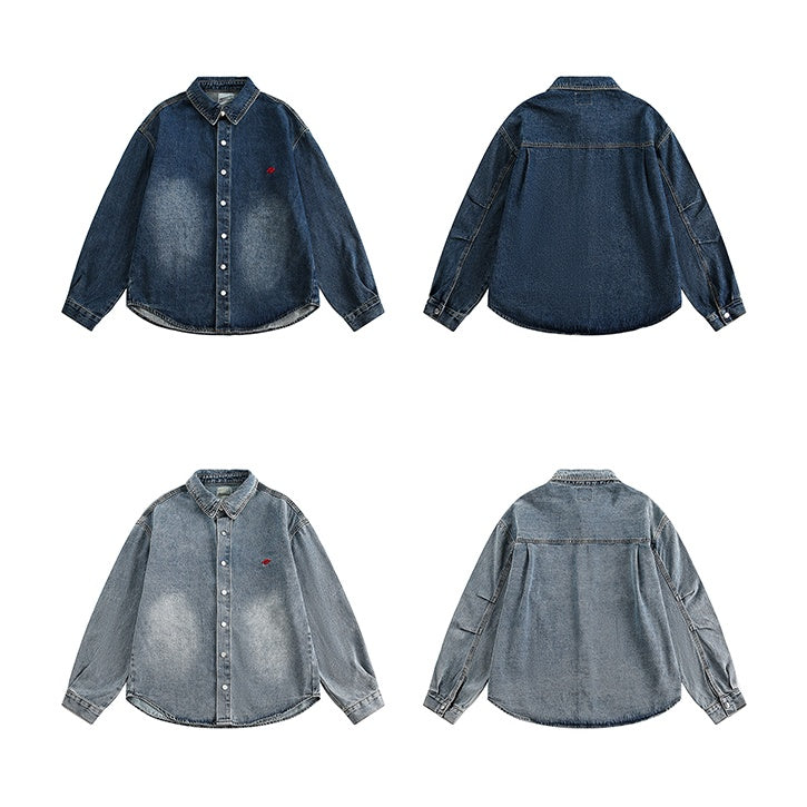 Over Size Wash Denim Shirt Jacket MW9824