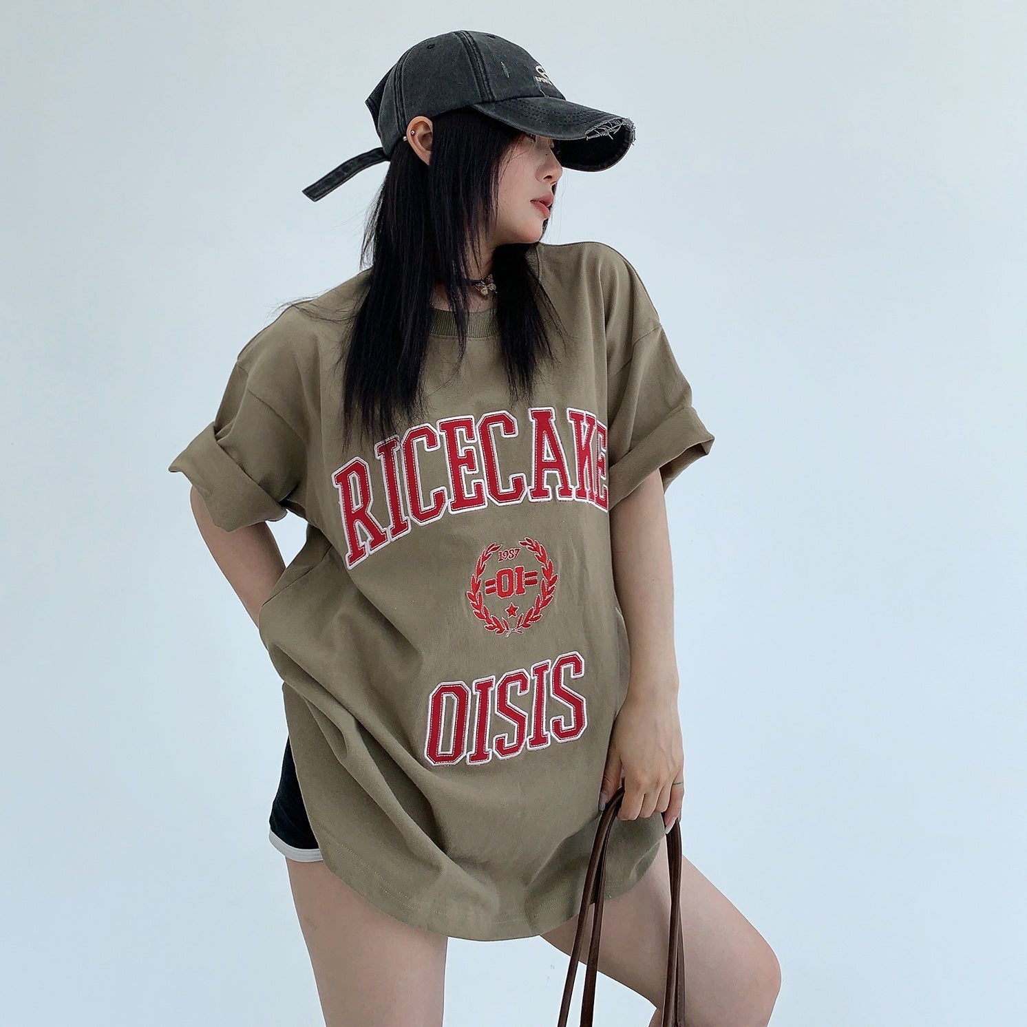 Patch Embroidery Oversize T-shirt MW10069