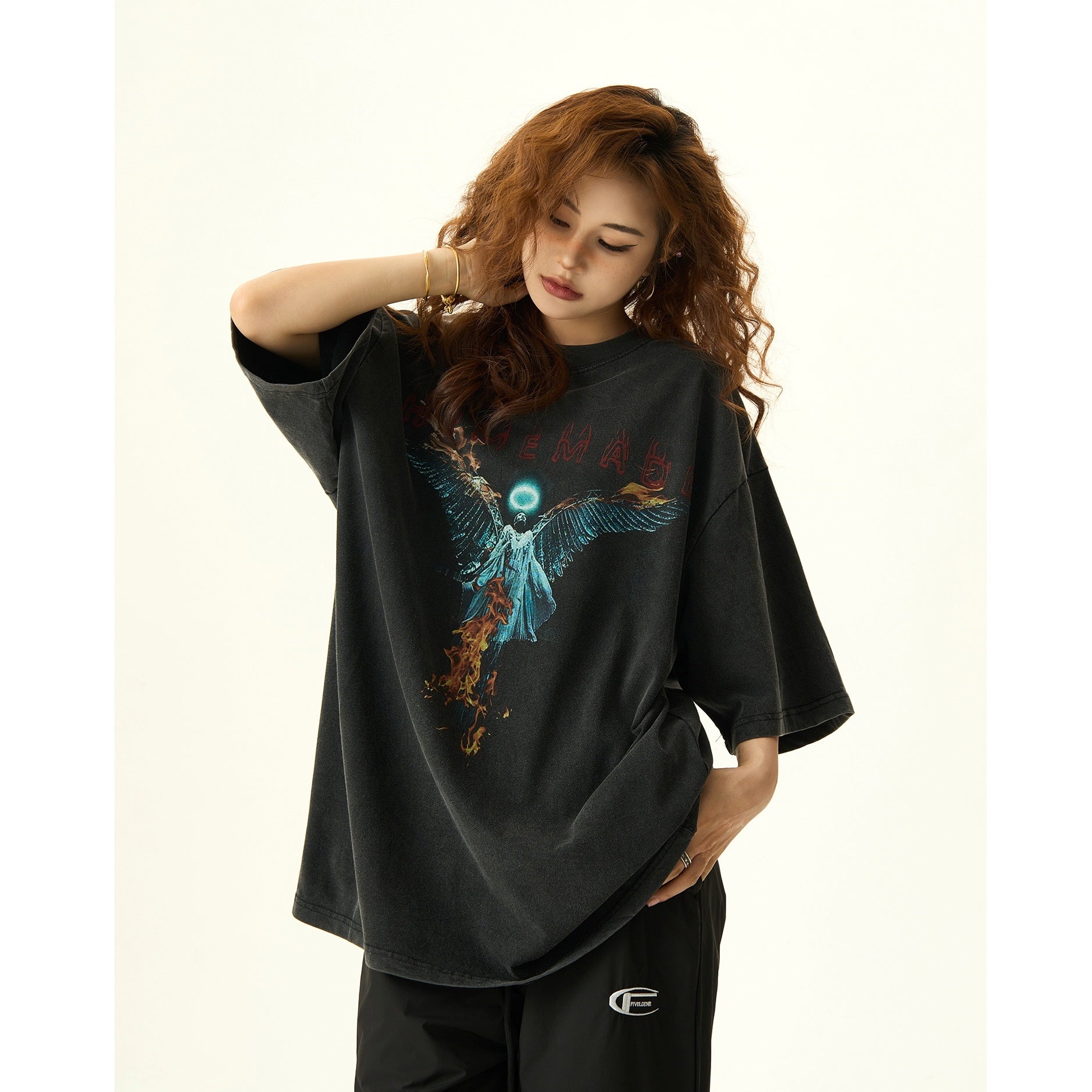 Street Wash Angel Print T-shirt HG7050