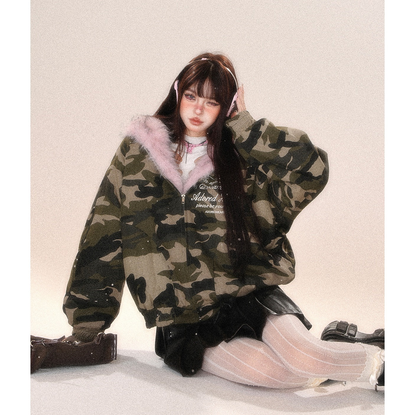 Reversible Hooded Fur Jacket KK2018