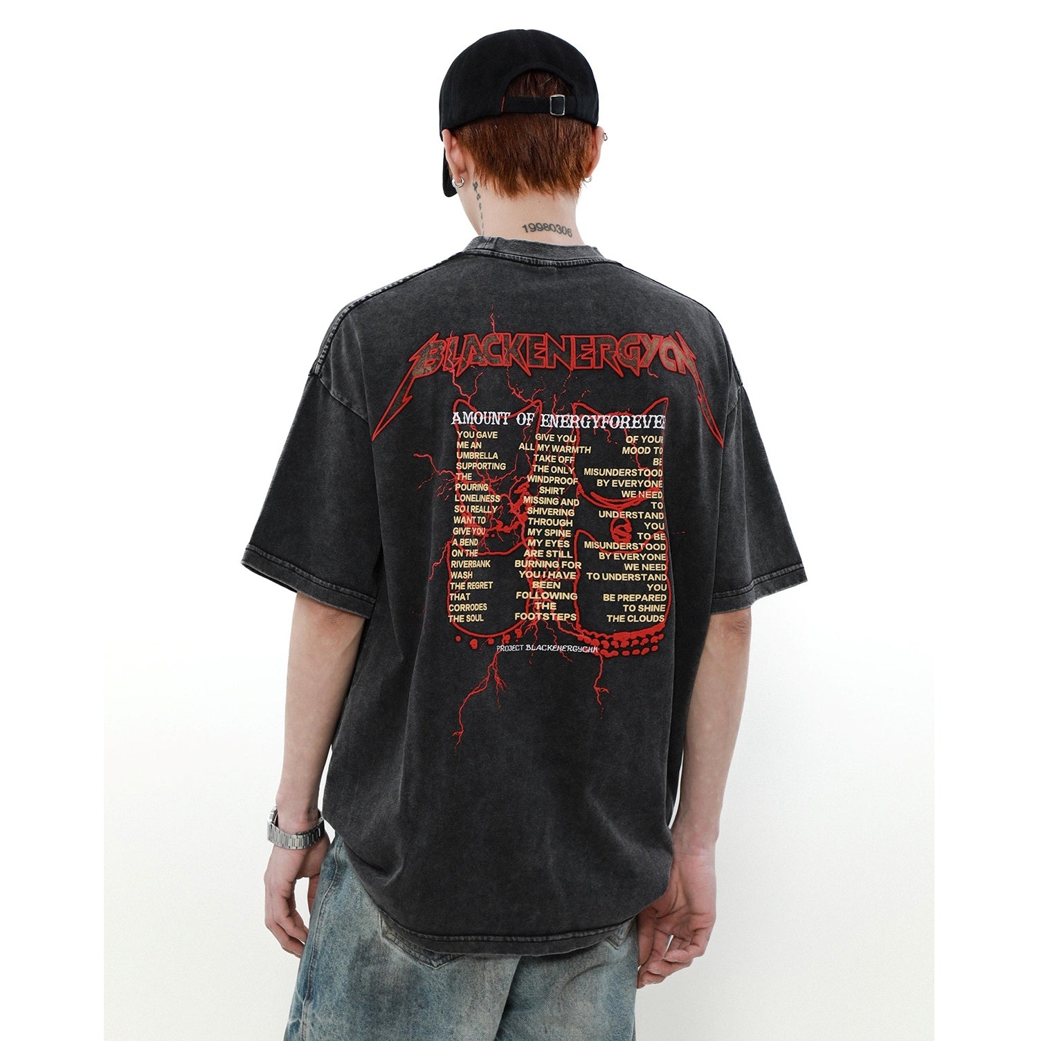 Distressed Cat Rock T-shirt MR8009